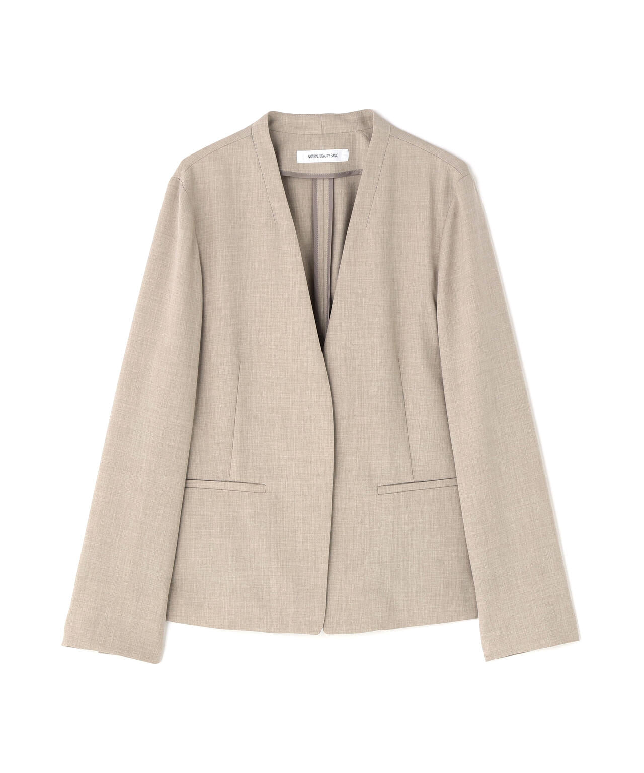 リネンライク SETUP ノーカラージャケット