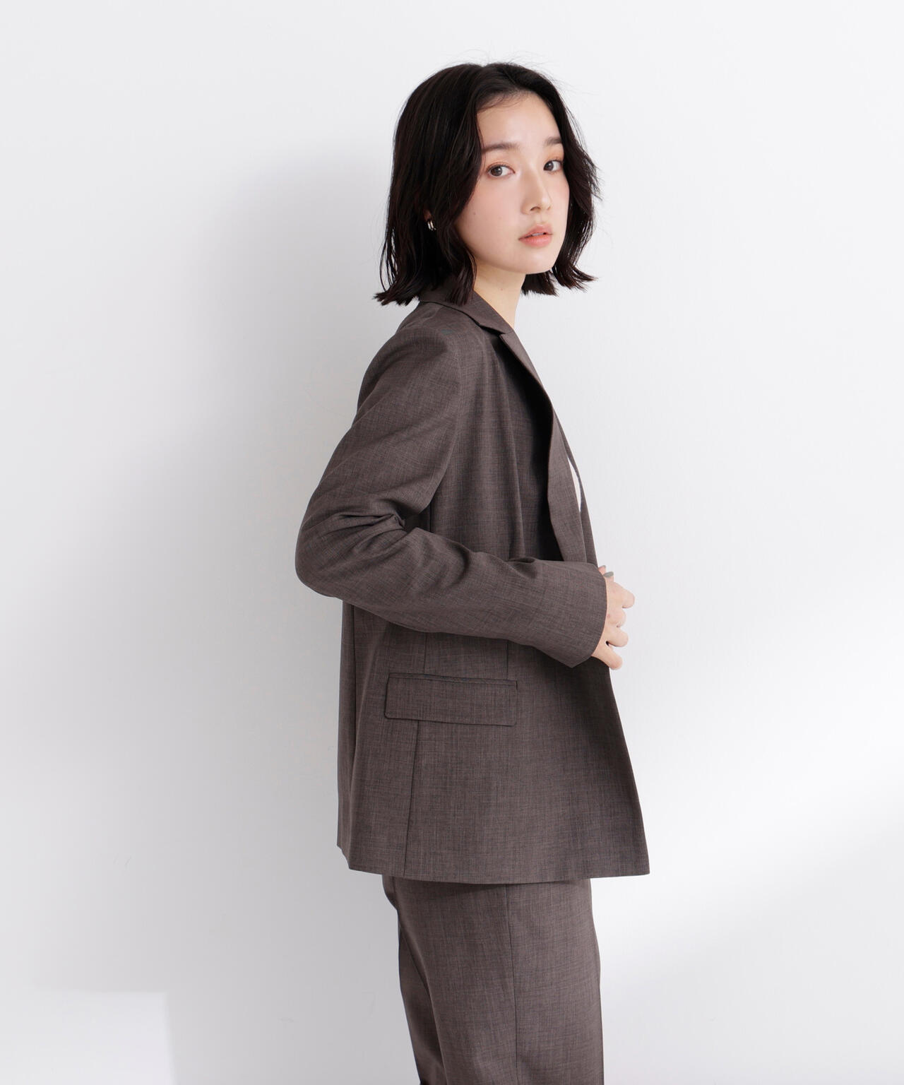 リネンライク SETUP ダブルボタンジャケット | NATURAL BEAUTY BASIC