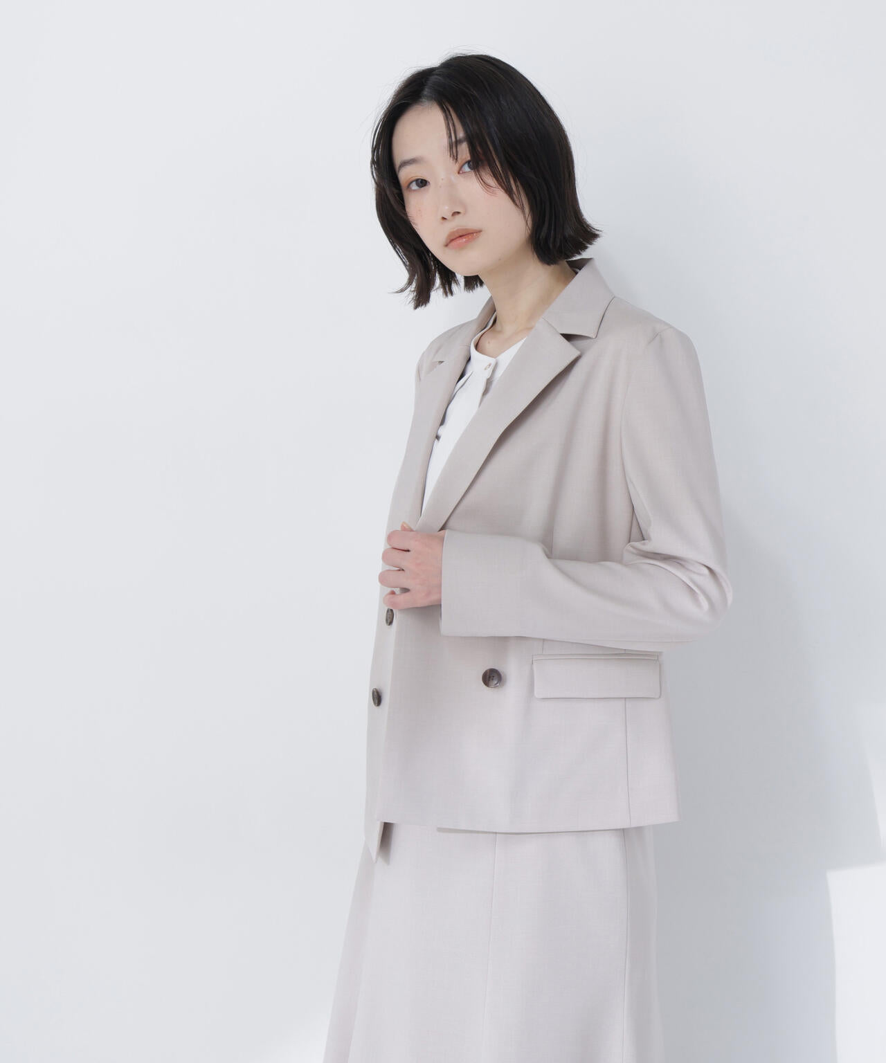 Adult Oriented Robes ダブルブレスト ライトジャケット ライトツイル SETUP ダブルブレストジャケット | NATURAL BEAUTY BASIC