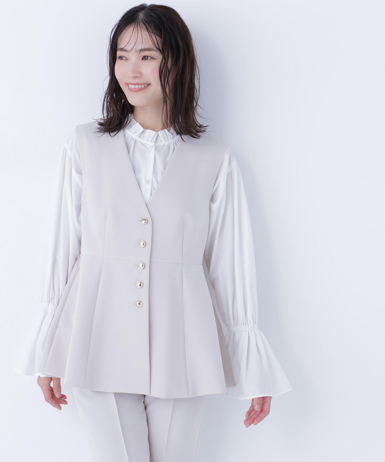 フロントボタンペプラムジレ SETUP