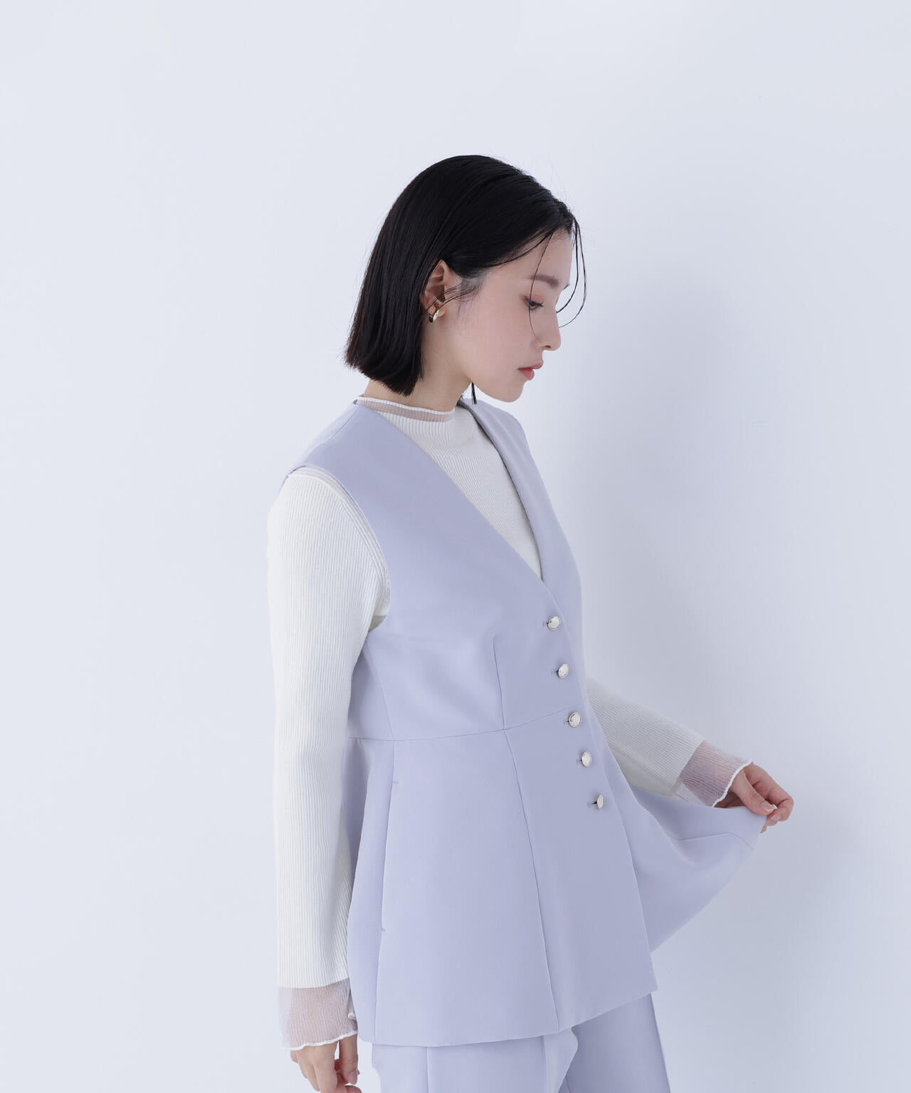 フロントボタンペプラムジレ SETUP | NATURAL BEAUTY BASIC