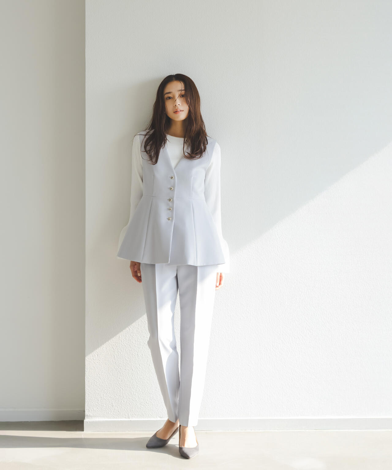 フロントボタンペプラムジレ SETUP | NATURAL BEAUTY BASIC