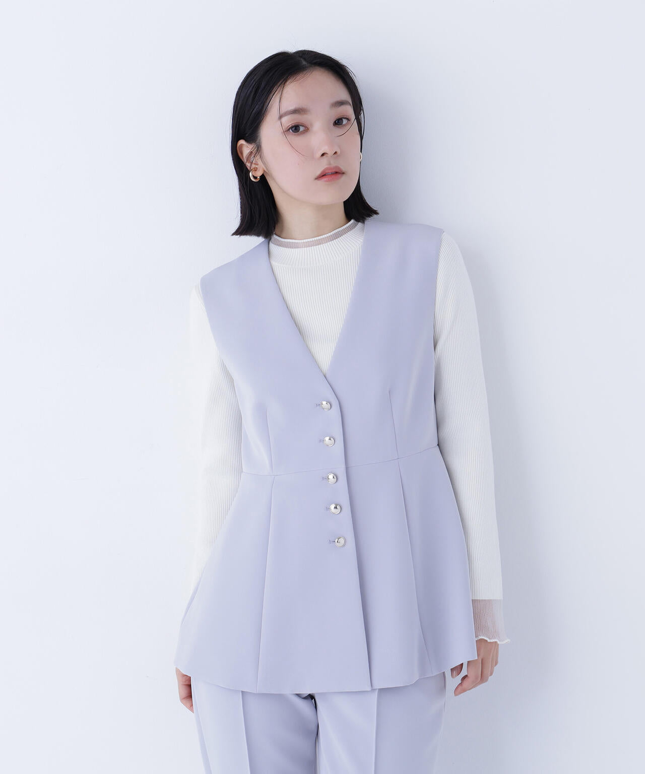 フロントボタンペプラムジレ SETUP | NATURAL BEAUTY BASIC