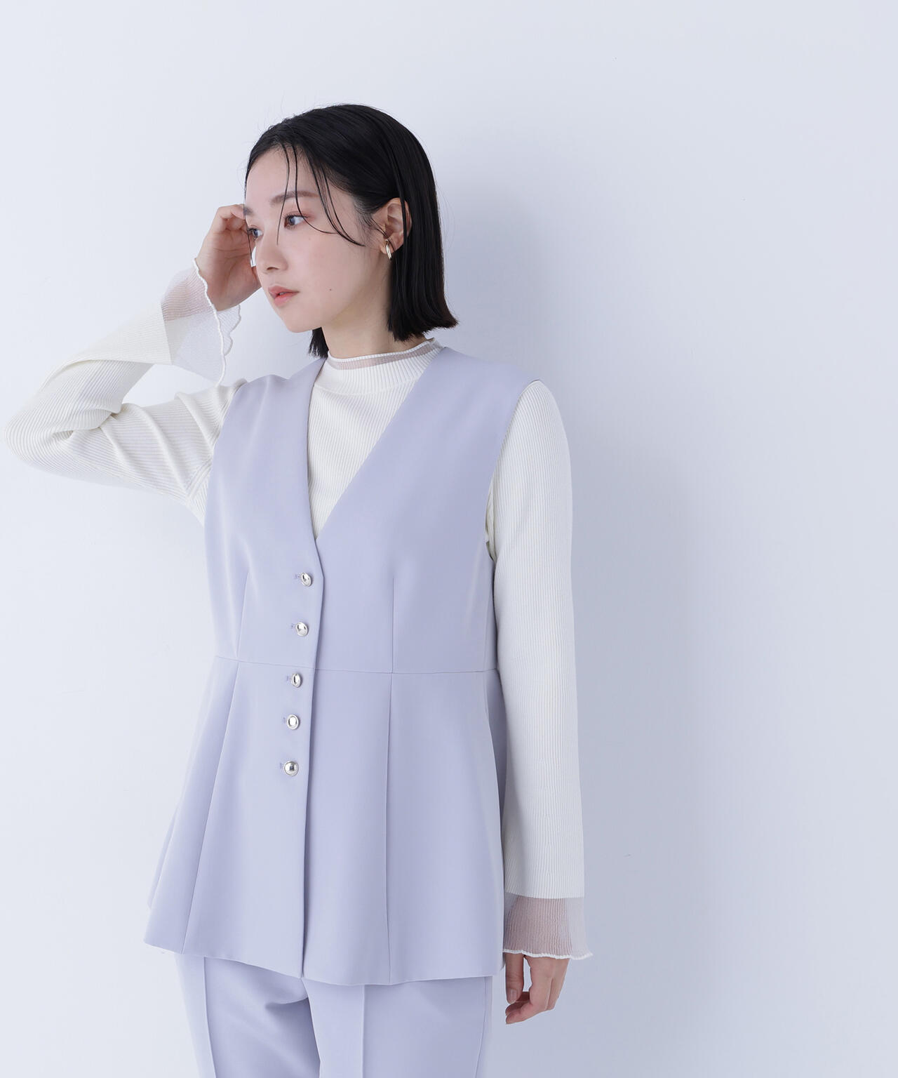 フロントボタンペプラムジレ SETUP | NATURAL BEAUTY BASIC