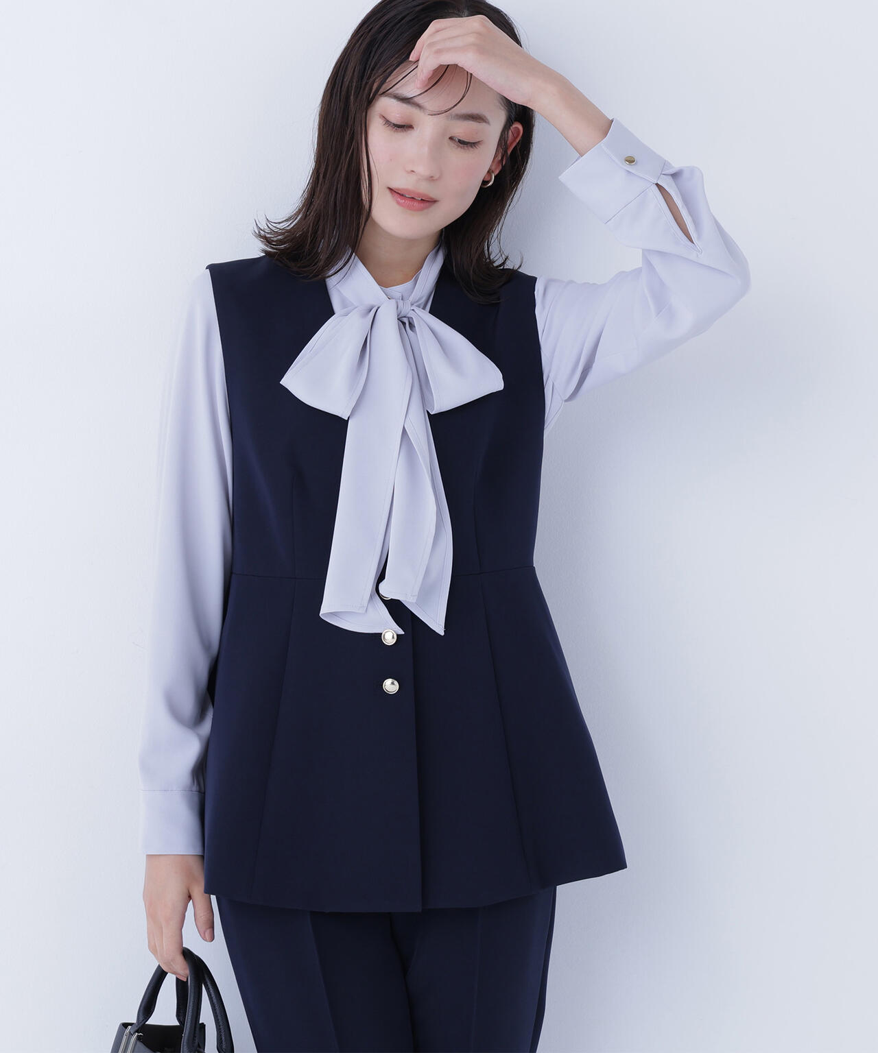 フロントボタンペプラムジレ SETUP | NATURAL BEAUTY BASIC