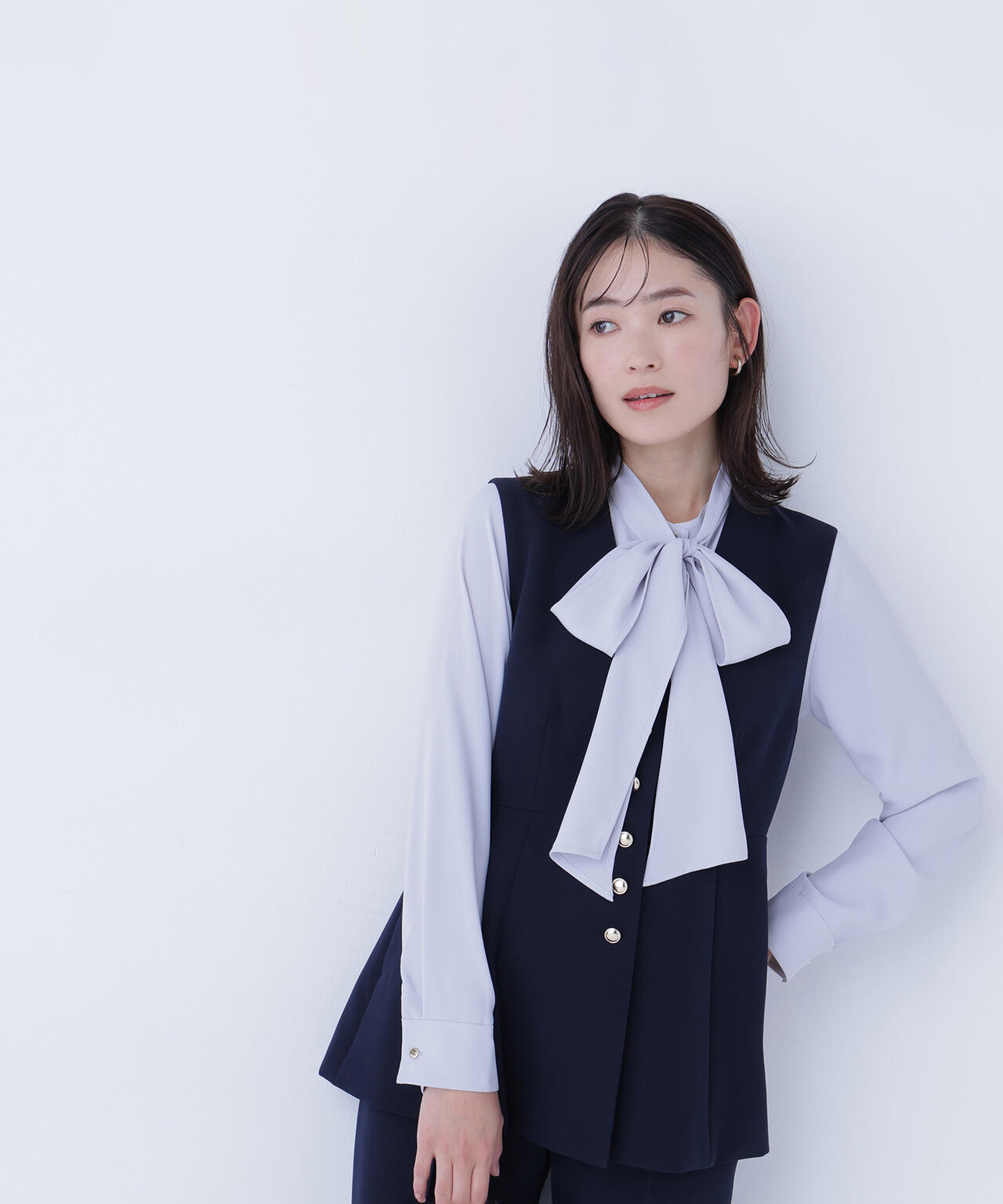 フロントボタンペプラムジレ SETUP | NATURAL BEAUTY BASIC