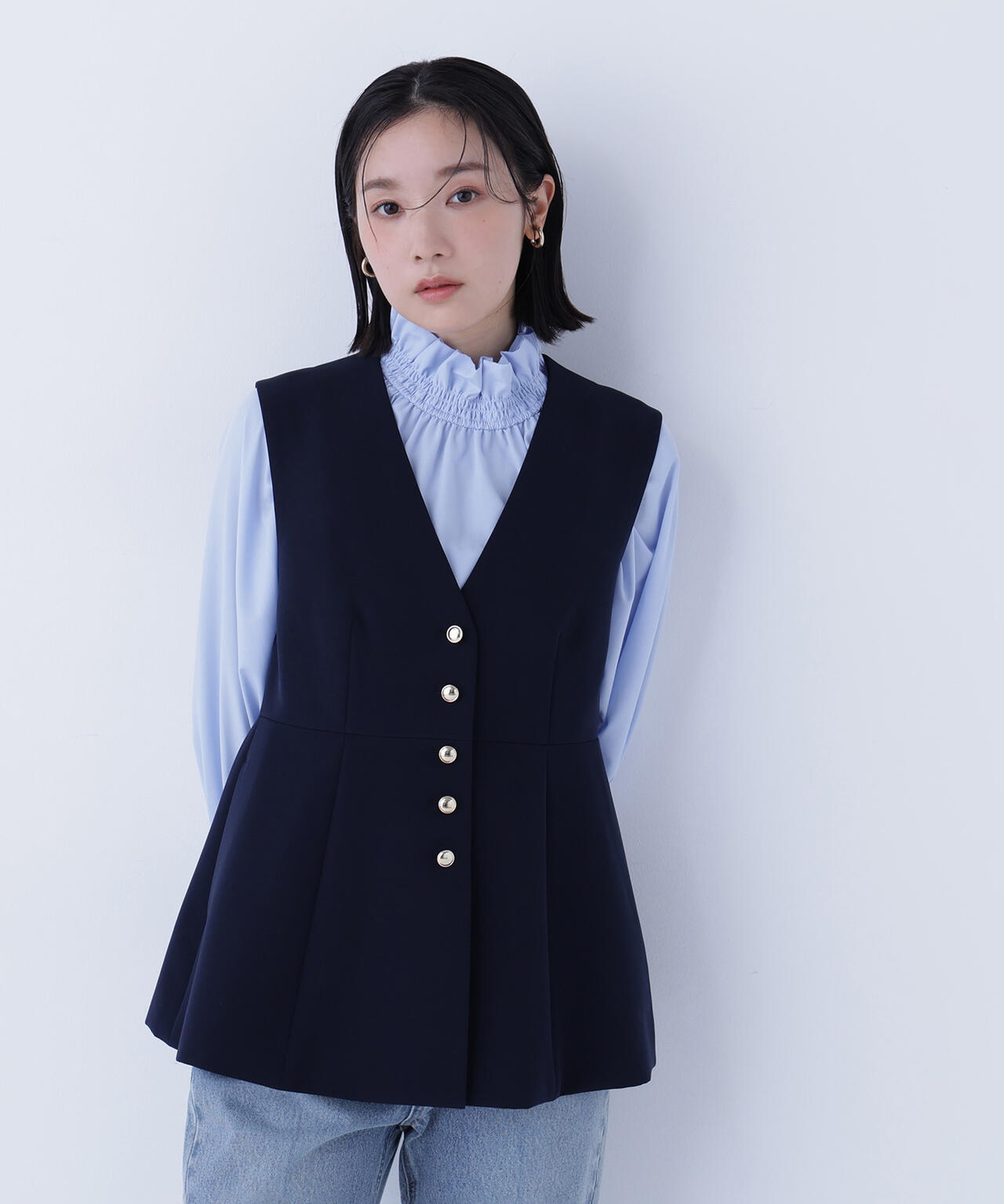 フロントボタンペプラムジレ SETUP | NATURAL BEAUTY BASIC