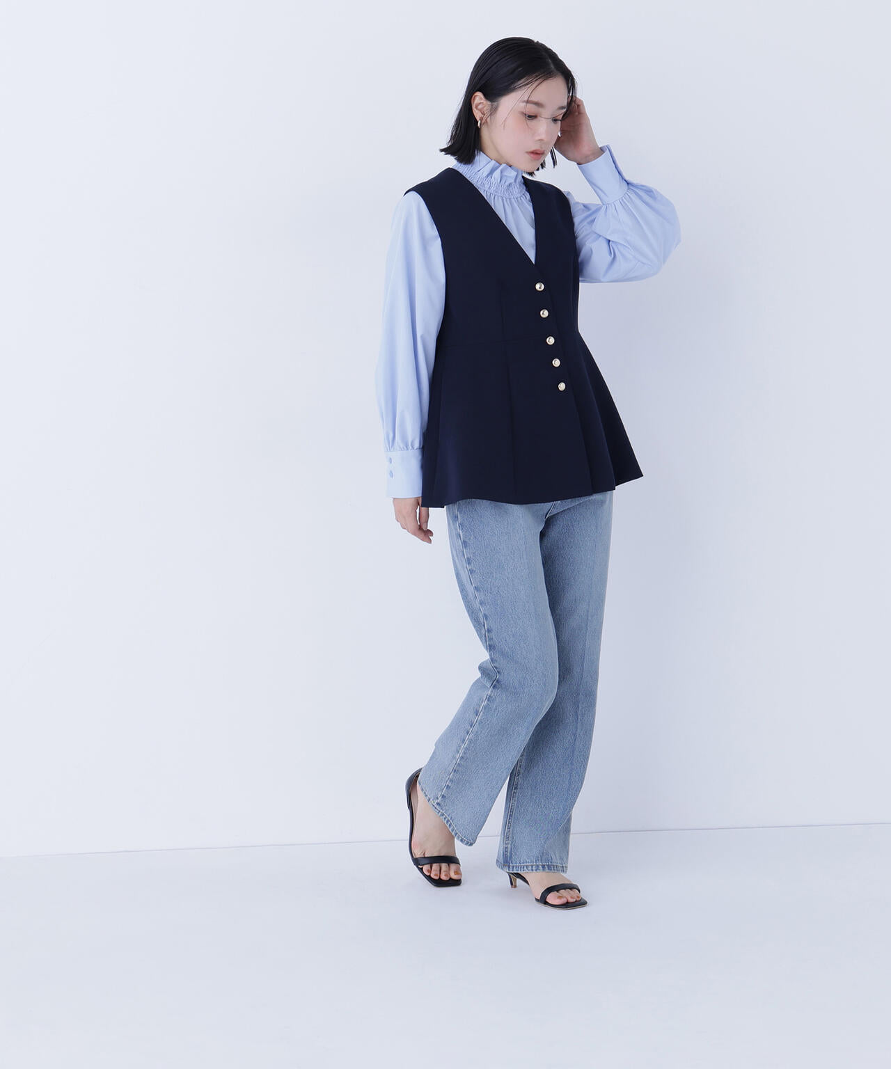 フロントボタンペプラムジレ SETUP