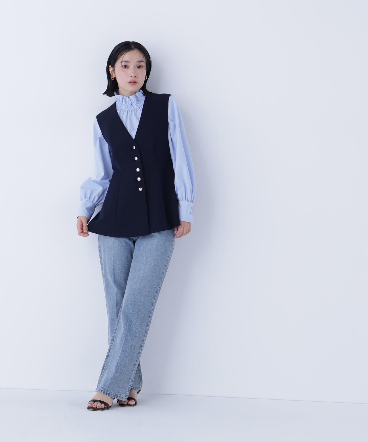 フロントボタンペプラムジレ SETUP