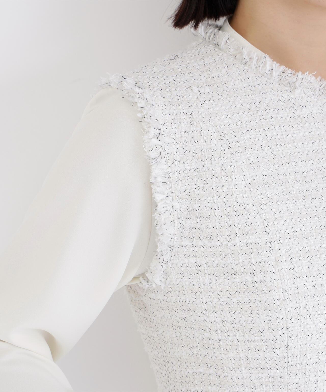 ツイードシリーズ ペプラムジレ