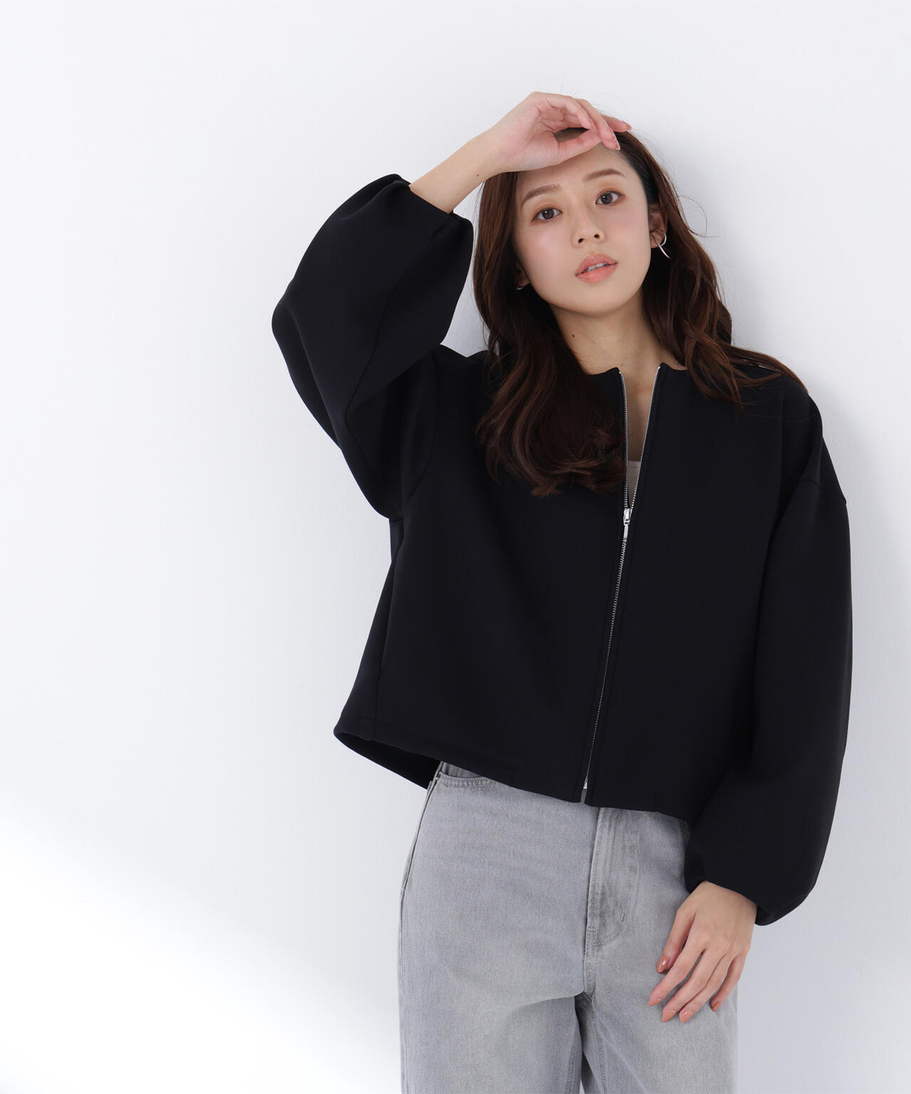 ノーカラーダンボールブルゾン | NATURAL BEAUTY BASIC（ナチュラル