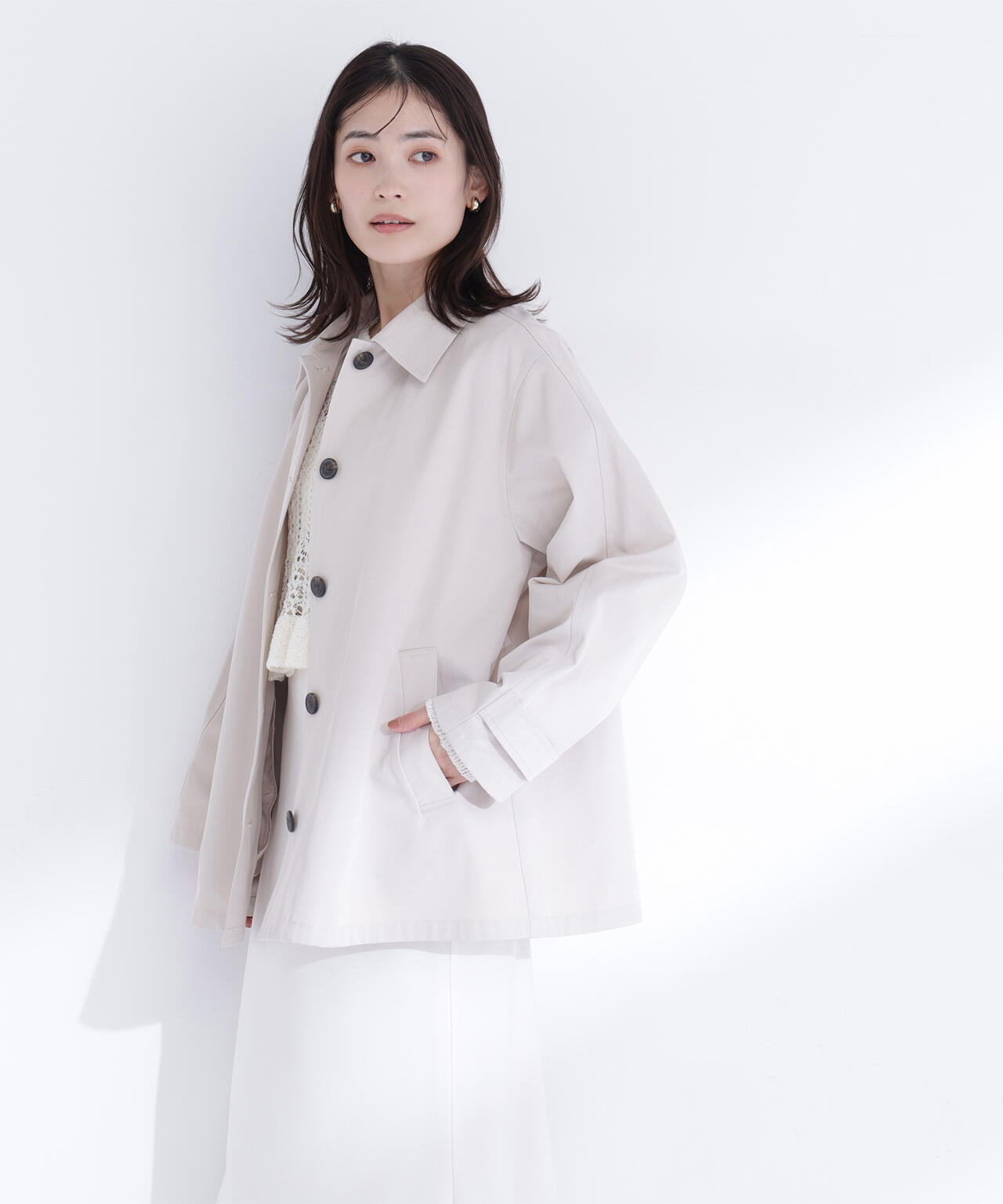 ステンカラーハーフコート | NATURAL BEAUTY BASIC（ナチュラル