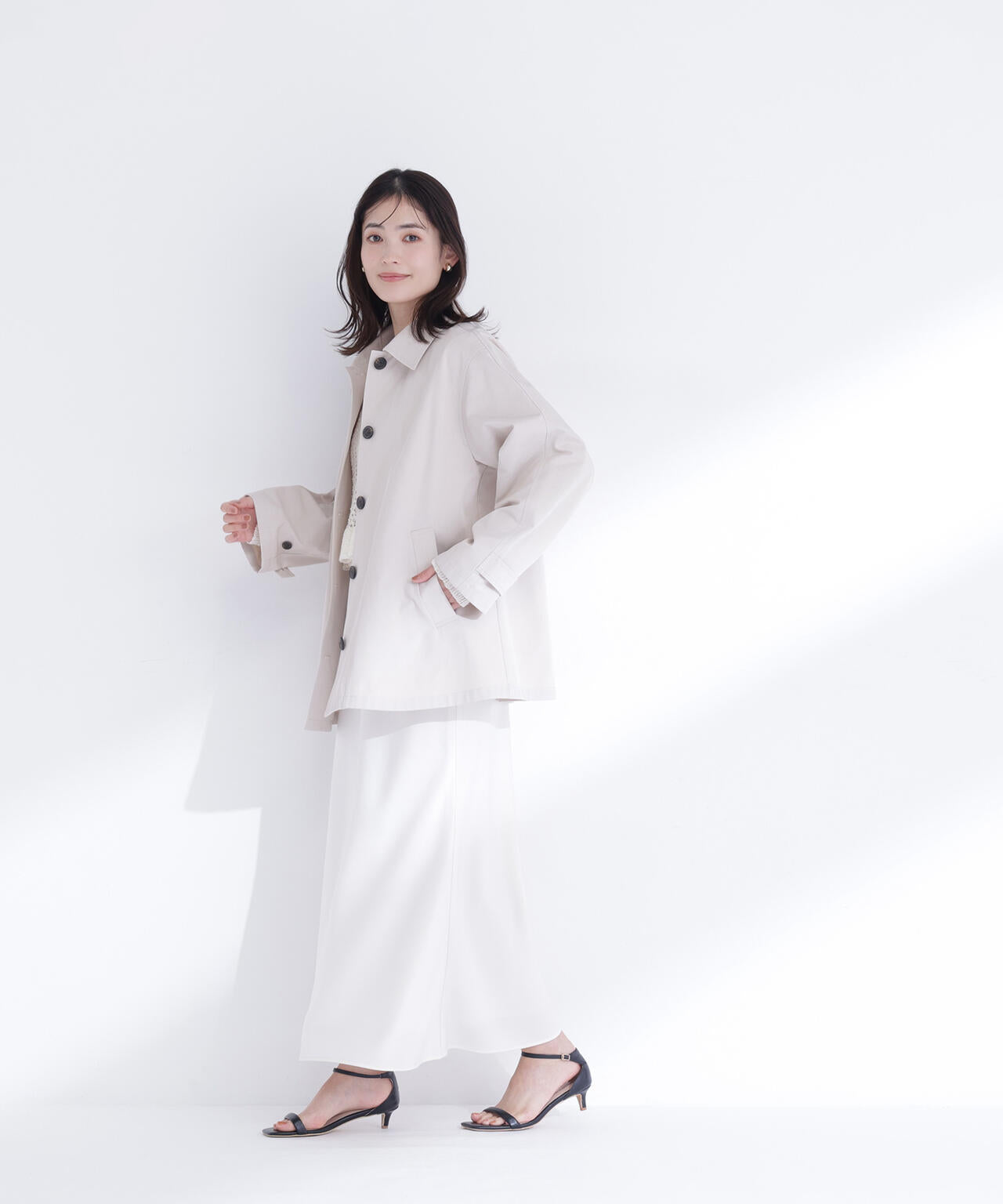 ステンカラーハーフコート | NATURAL BEAUTY BASIC（ナチュラル