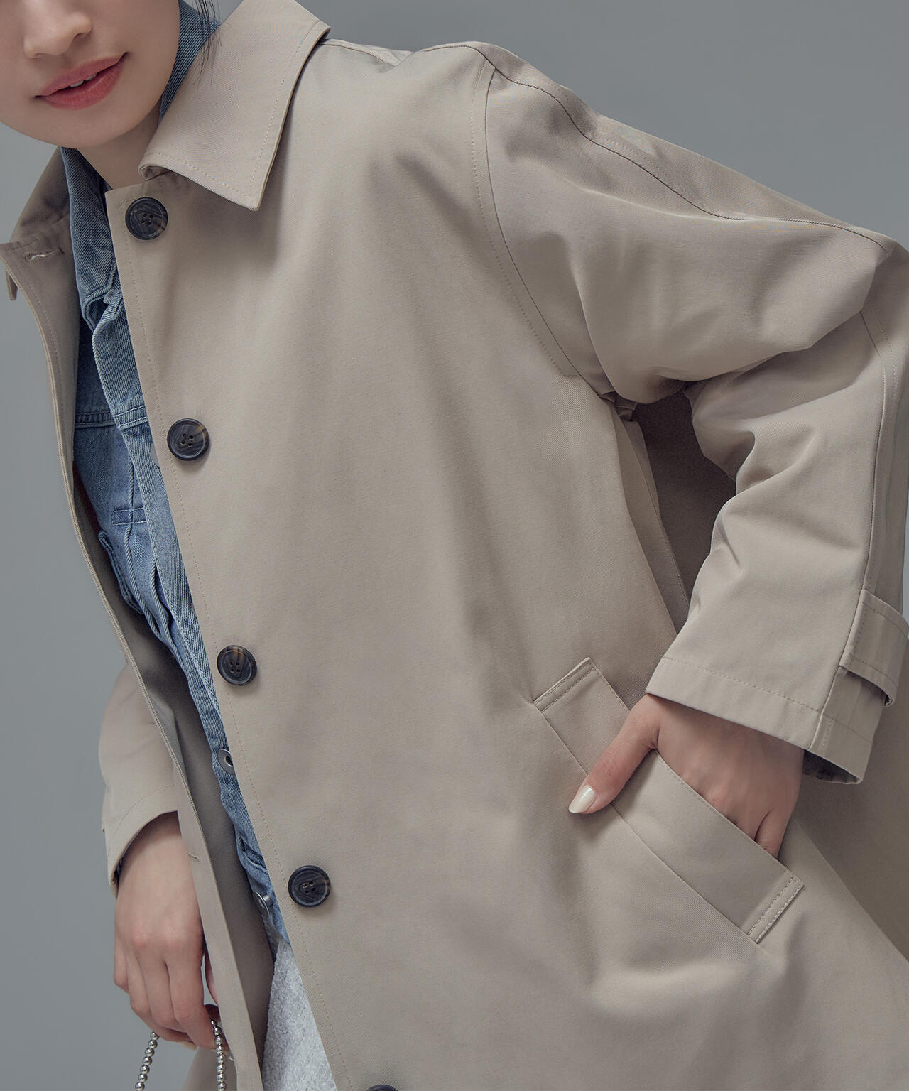 ステンカラーハーフコート | NATURAL BEAUTY BASIC（ナチュラル