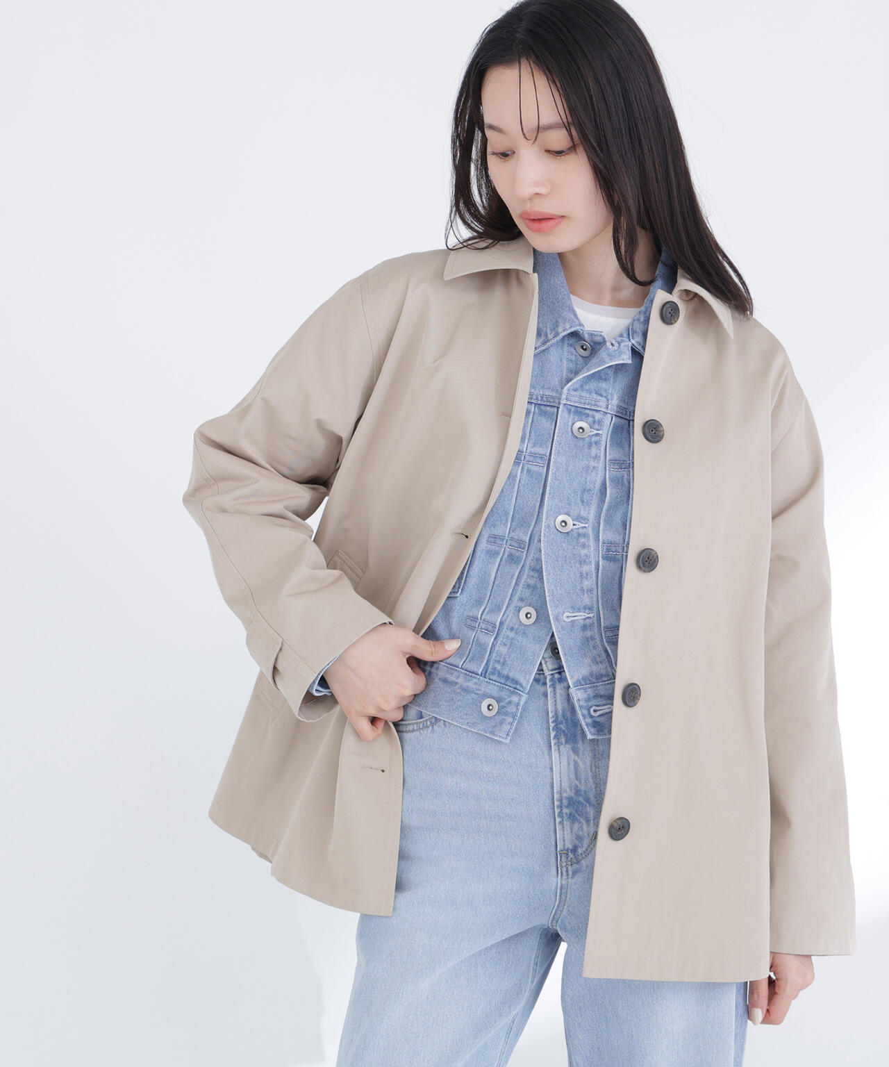 ステンカラーハーフコート | NATURAL BEAUTY BASIC（ナチュラル