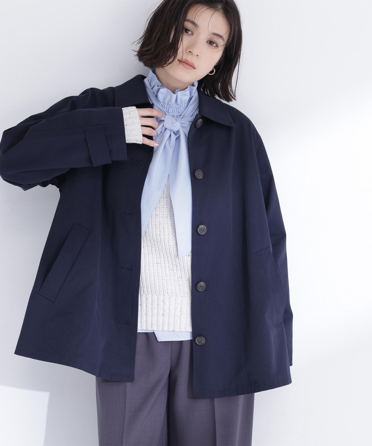 ステンカラーハーフコート | NATURAL BEAUTY BASIC（ナチュラル