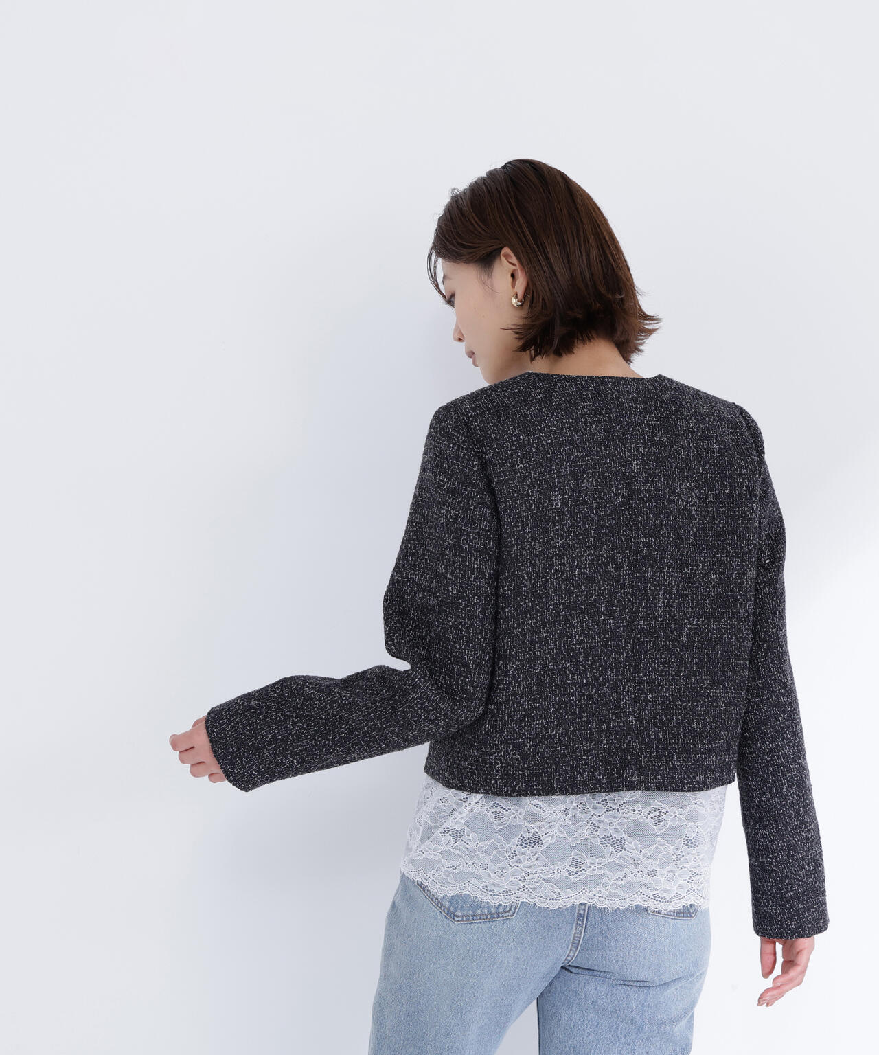 ツイードノーカラージャケット