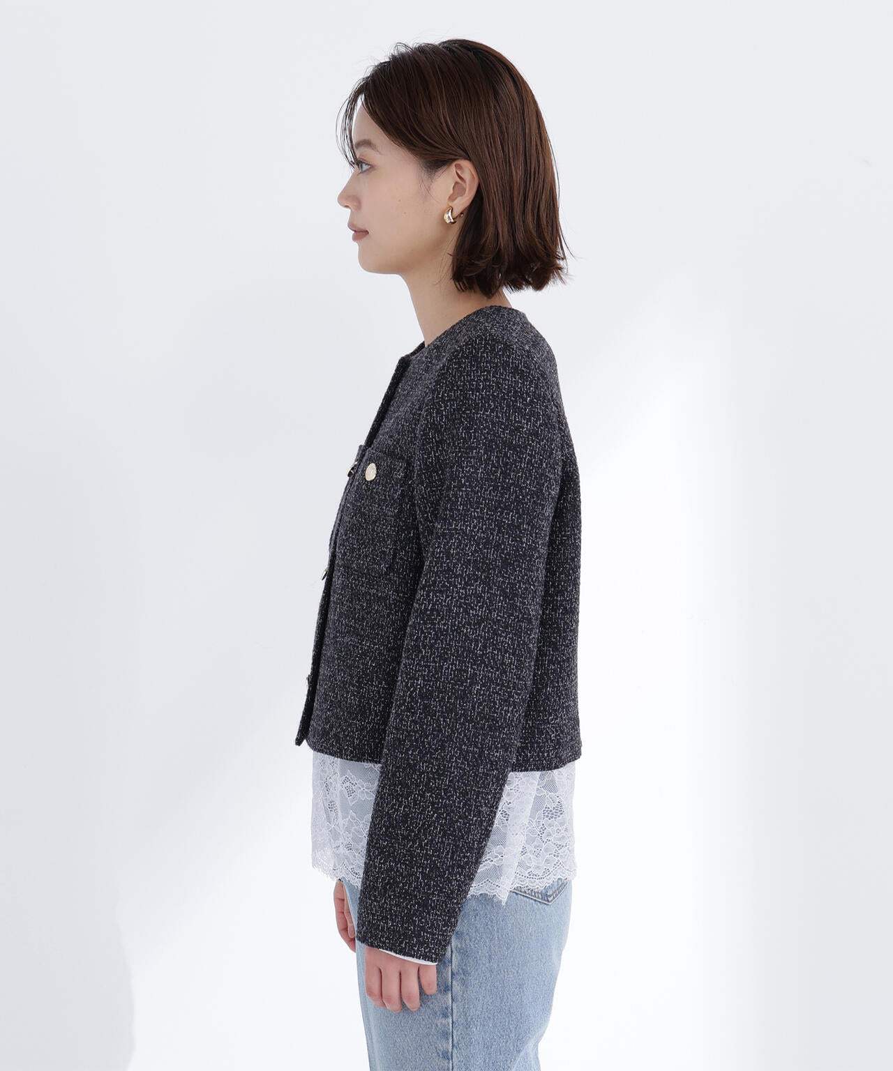 ツイードノーカラージャケット