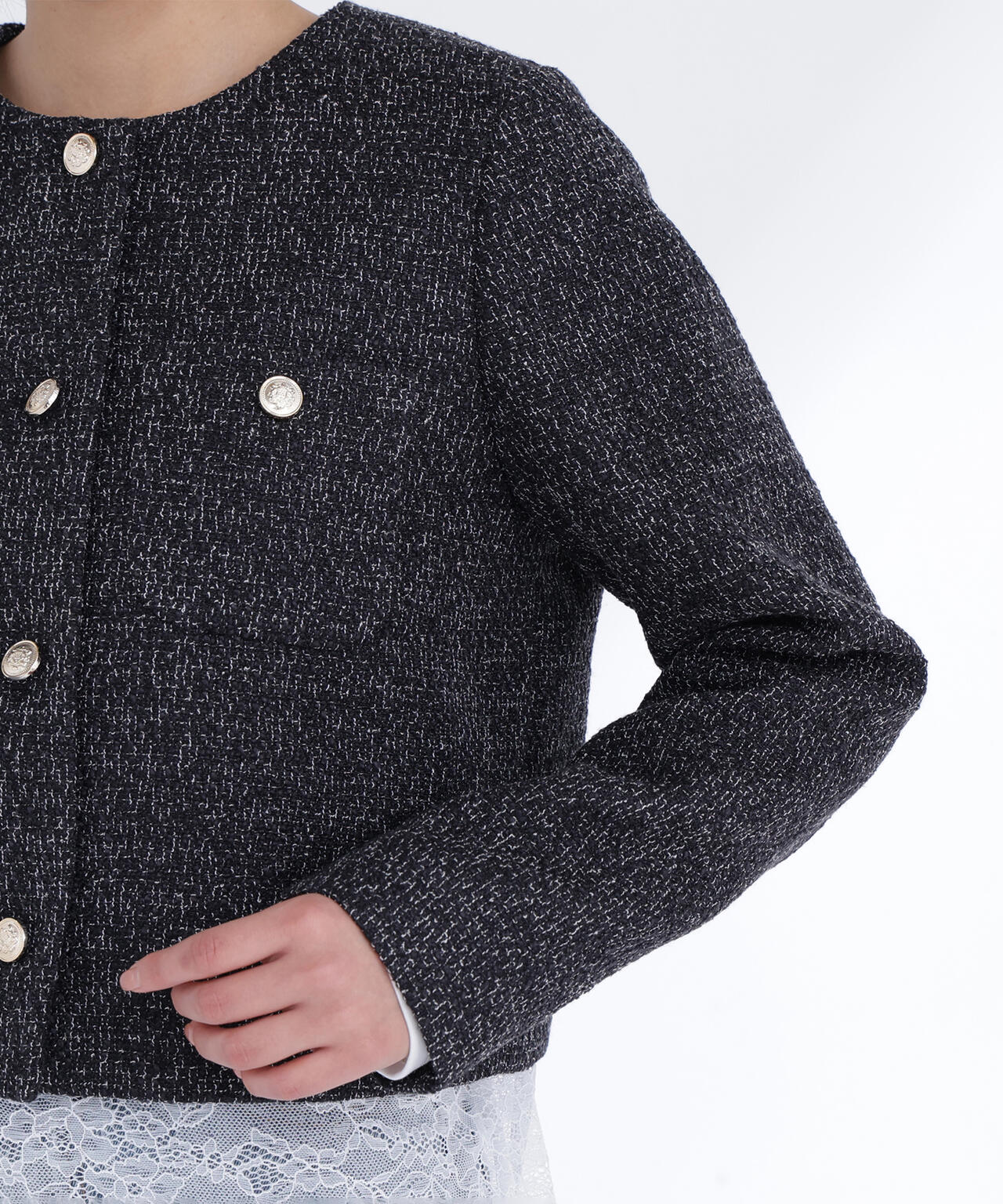 ツイードノーカラージャケット