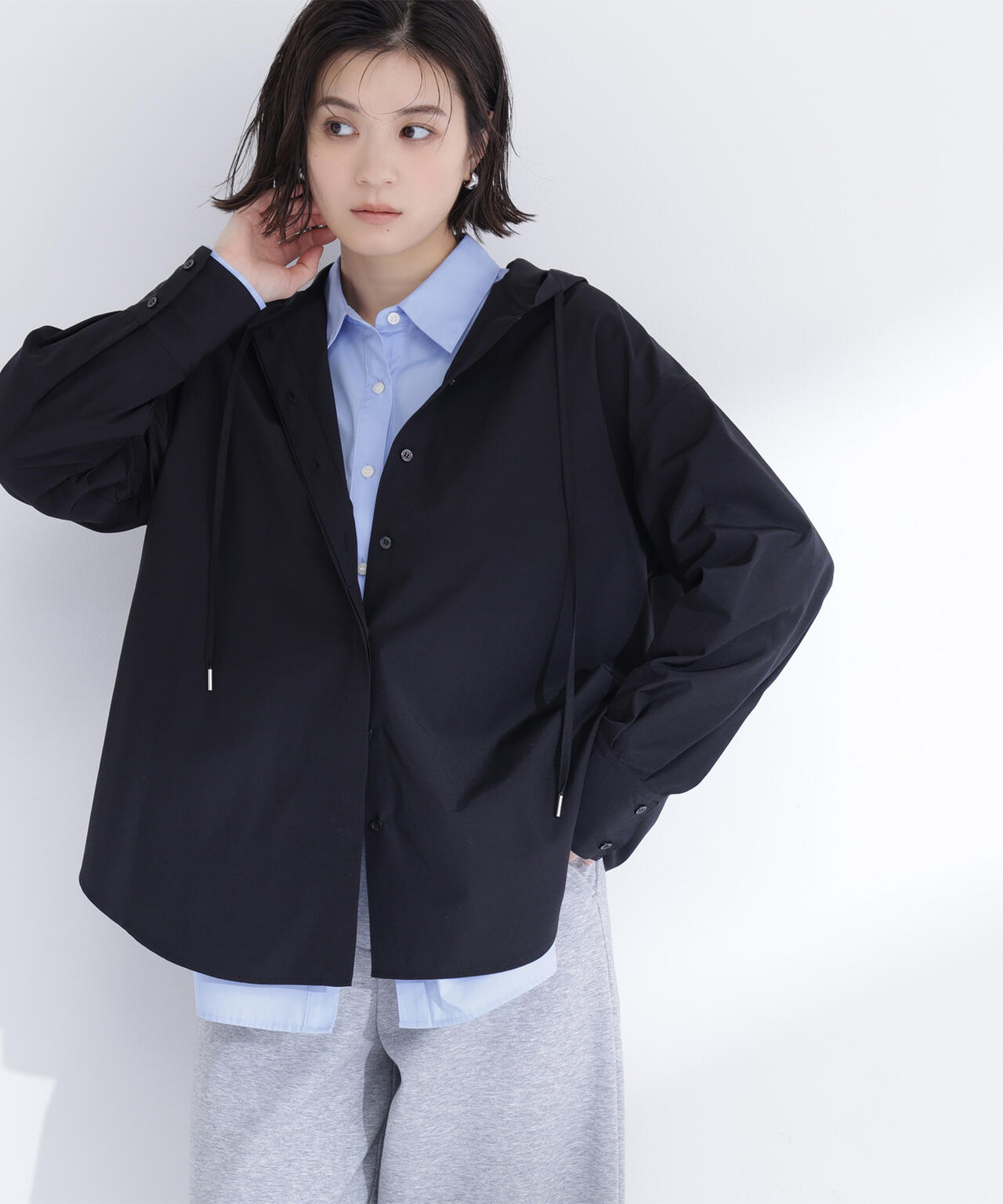 フーディーシャツブルゾン