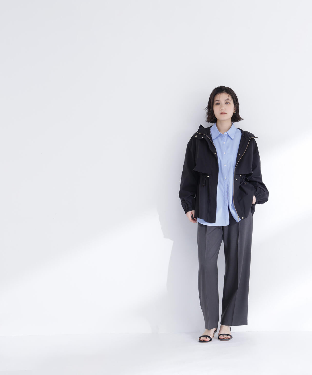 ペプラムフーディブルゾン NATURAL BEAUTY Loungedress Oggi・sweet掲載】【ちょうど、いい服】毎日これ。週7ペプラムフーディ