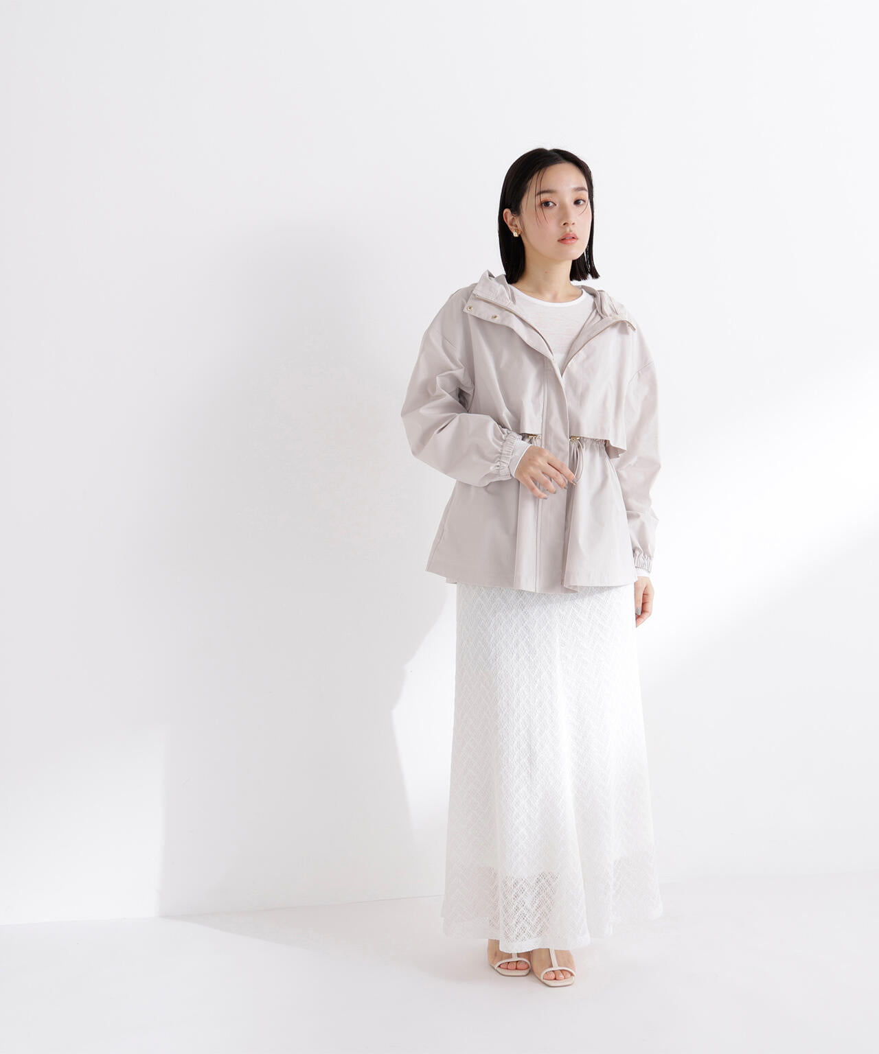 ペプラムフーディブルゾン NATURAL BEAUTY Loungedress Oggi・sweet掲載】【ちょうど、いい服】毎日これ。週7ペプラムフーディ