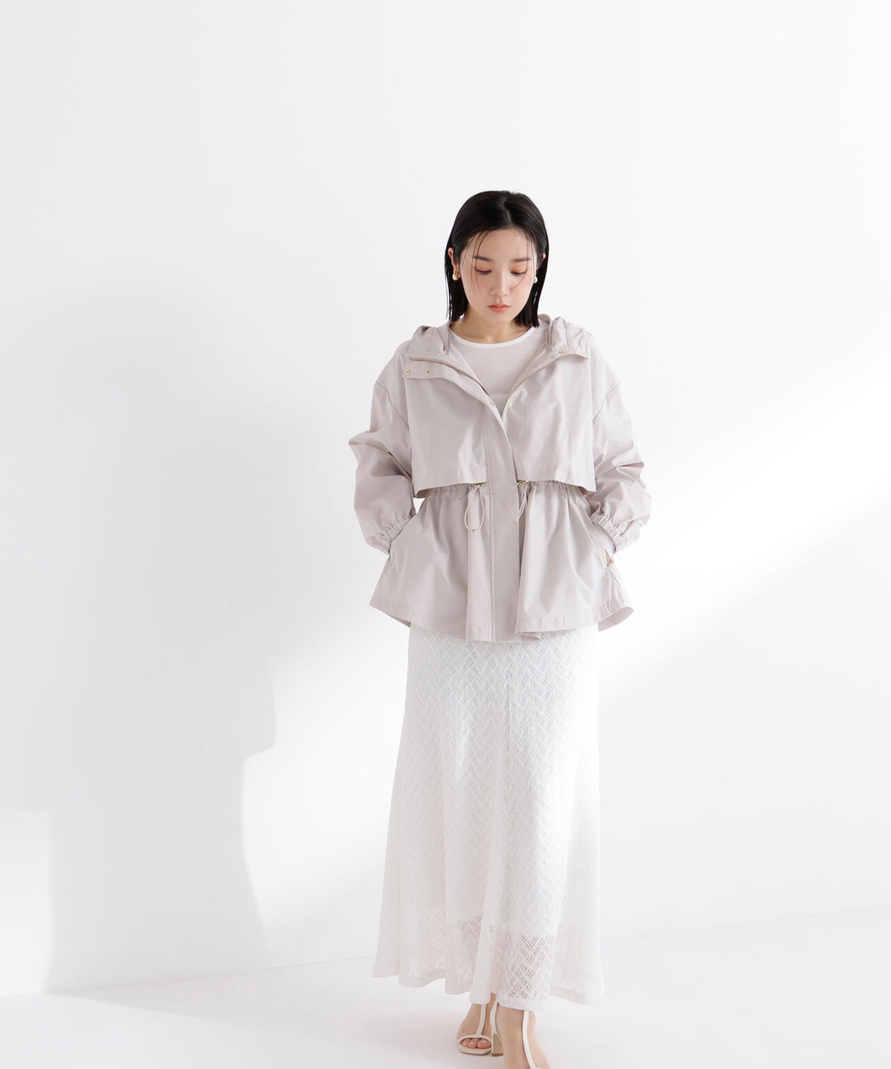 ペプラムフーディブルゾン NATURAL BEAUTY Loungedress Oggi・sweet掲載】【ちょうど、いい服】毎日これ。週7ペプラムフーディ