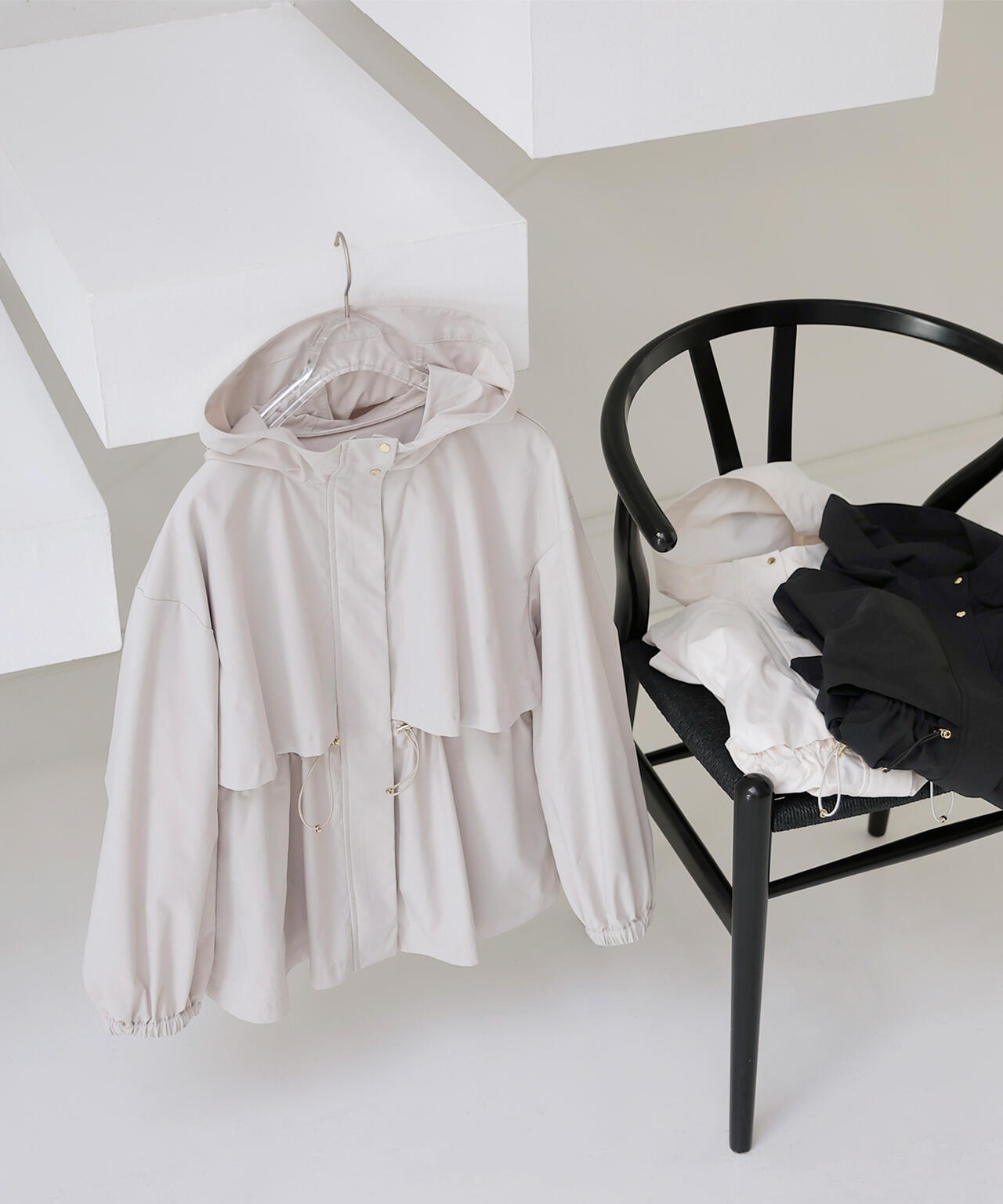 ペプラムフーディブルゾン NATURAL BEAUTY Loungedress Oggi・sweet掲載】【ちょうど、いい服】毎日これ。週7ペプラムフーディ