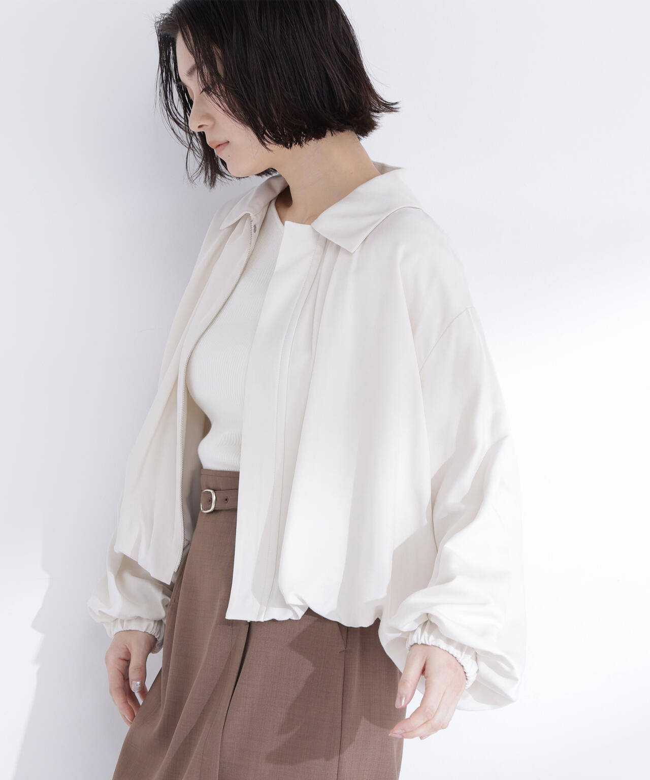 ステンカラーバルーンブルゾン