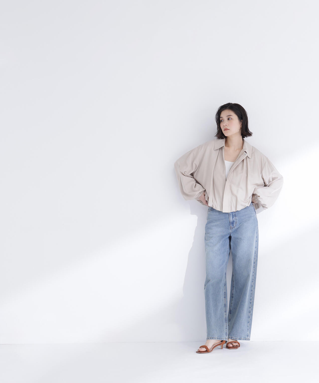 ステンカラーバルーンブルゾン