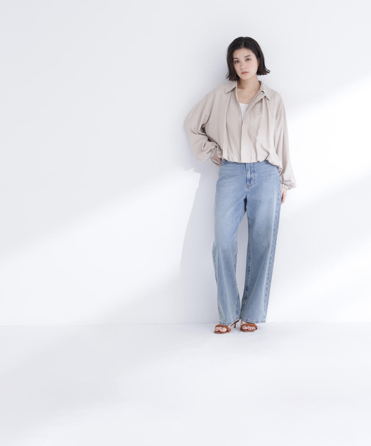 ステンカラーバルーンブルゾン