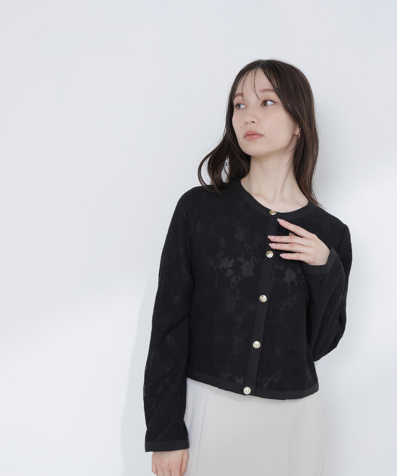 【今週末までの出品(4/12)】ナチュラルビューティーベーシック　レースブルゾン レースブルゾン | NATURAL BEAUTY BASIC（ナチュラルビューティー