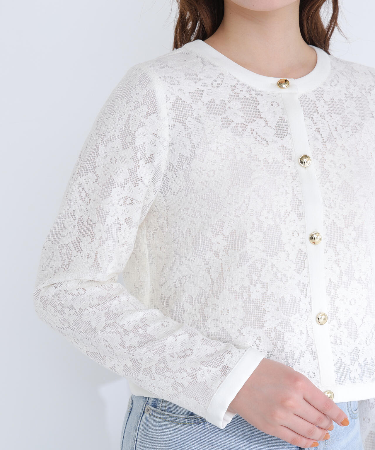 【今週末までの出品(4/12)】ナチュラルビューティーベーシック　レースブルゾン レースブルゾン | NATURAL BEAUTY BASIC（ナチュラルビューティー