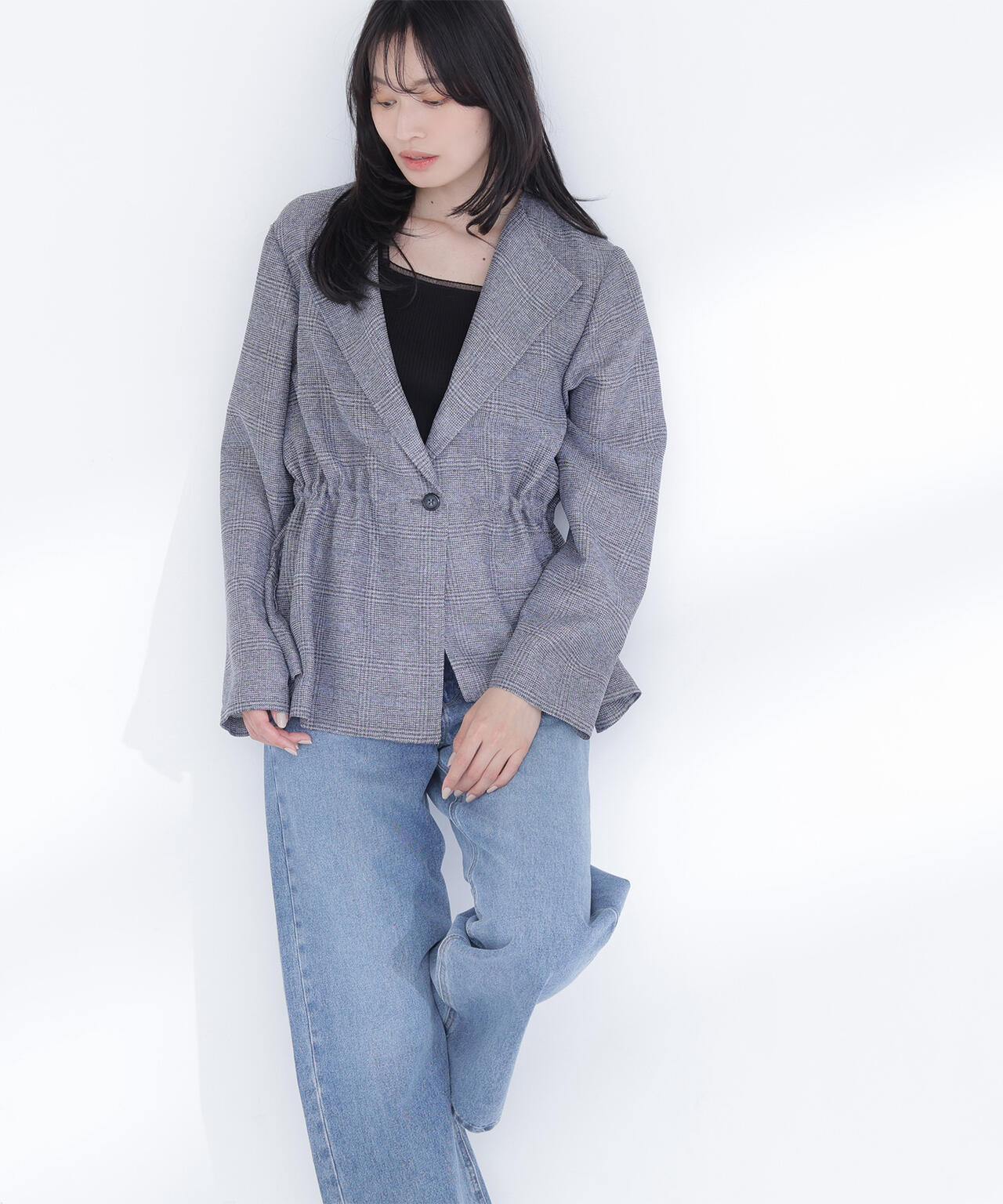 ドロストシャドーチェックジャケット | NATURAL BEAUTY BASIC