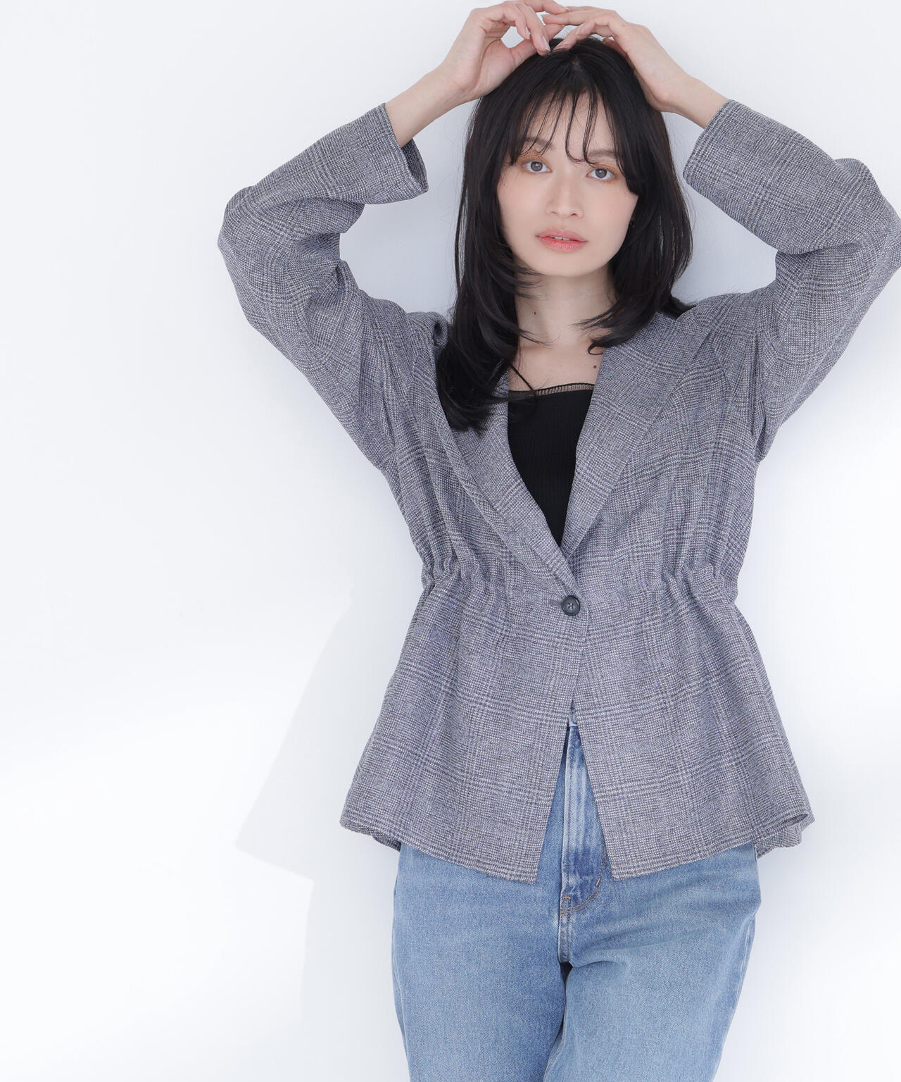 ドロストシャドーチェックジャケット | NATURAL BEAUTY BASIC