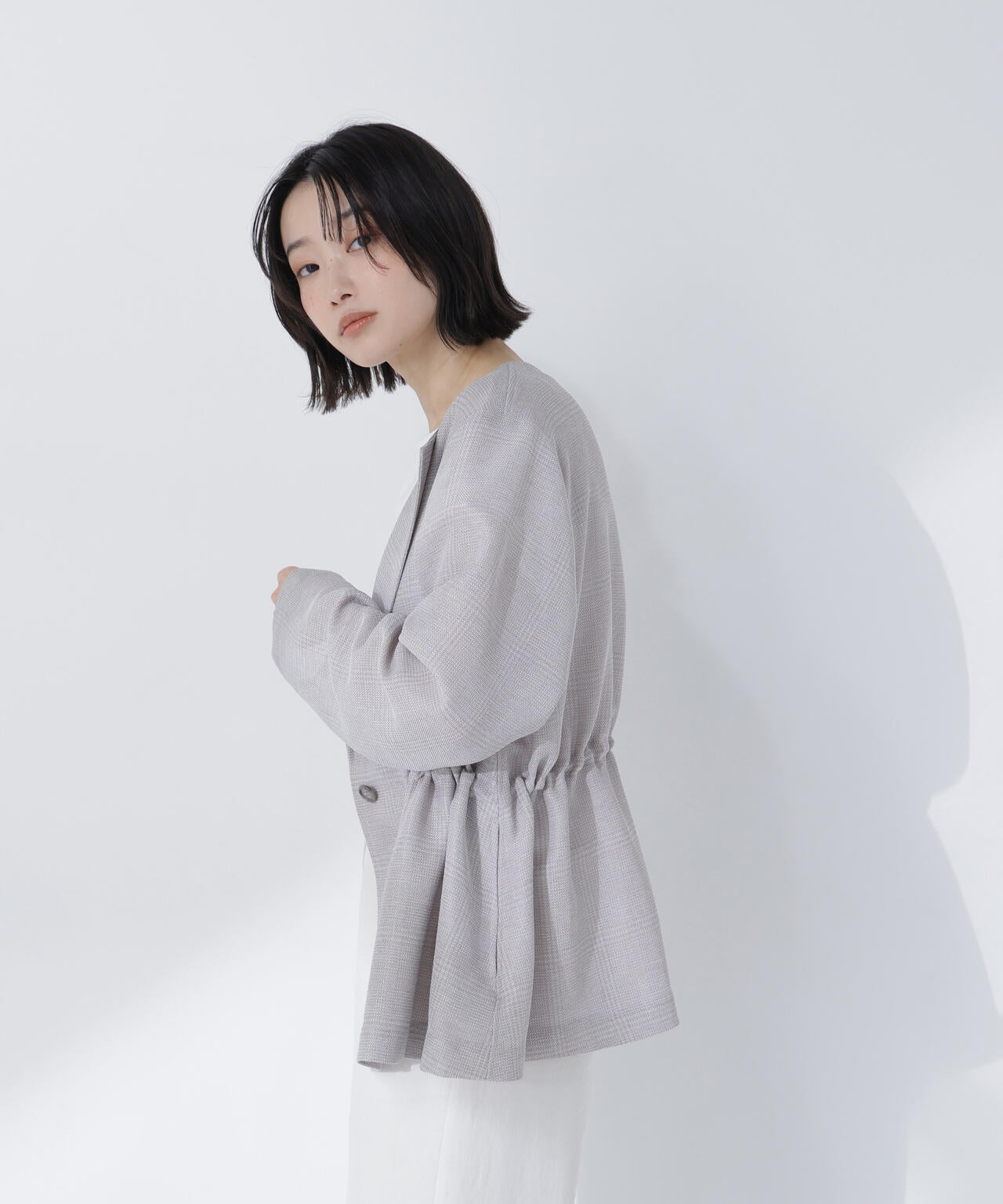 ドロストシャドーチェックジャケット | NATURAL BEAUTY BASIC