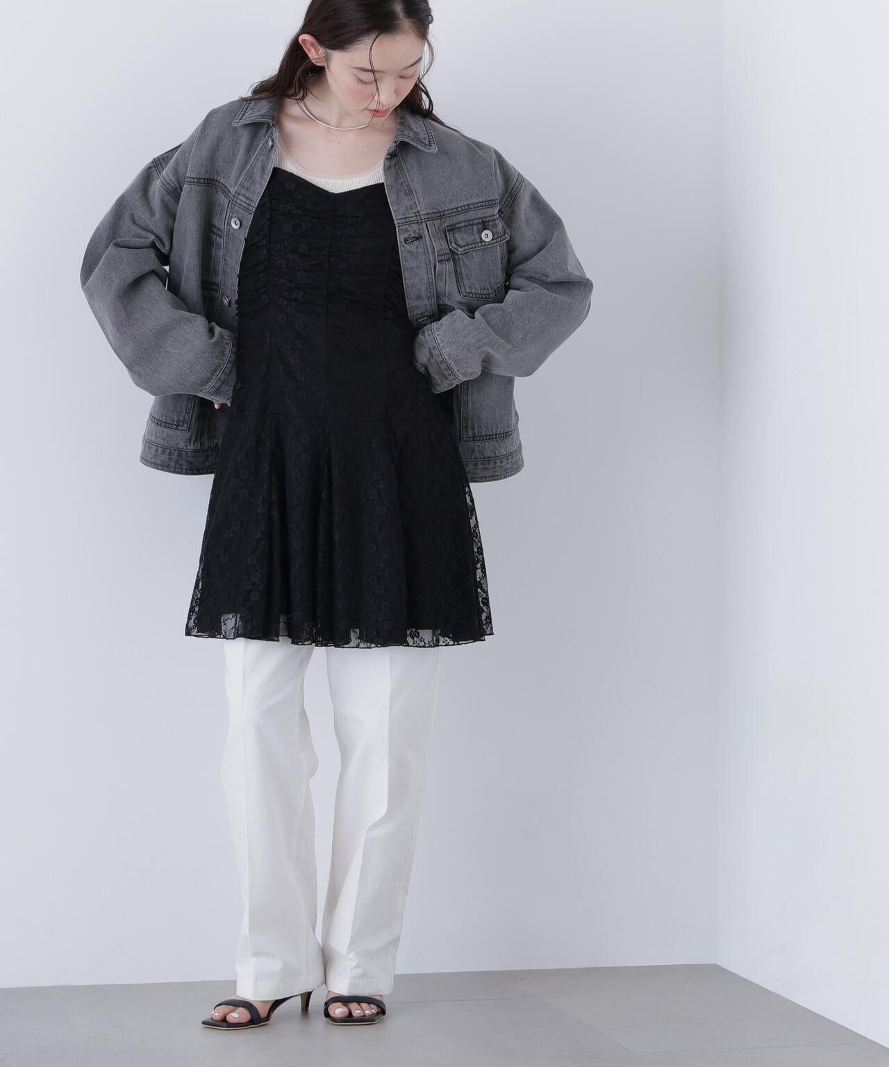 【一部店舗・mix.tokyo 限定カラー：オフホワイト】オーバーデニムブルゾン