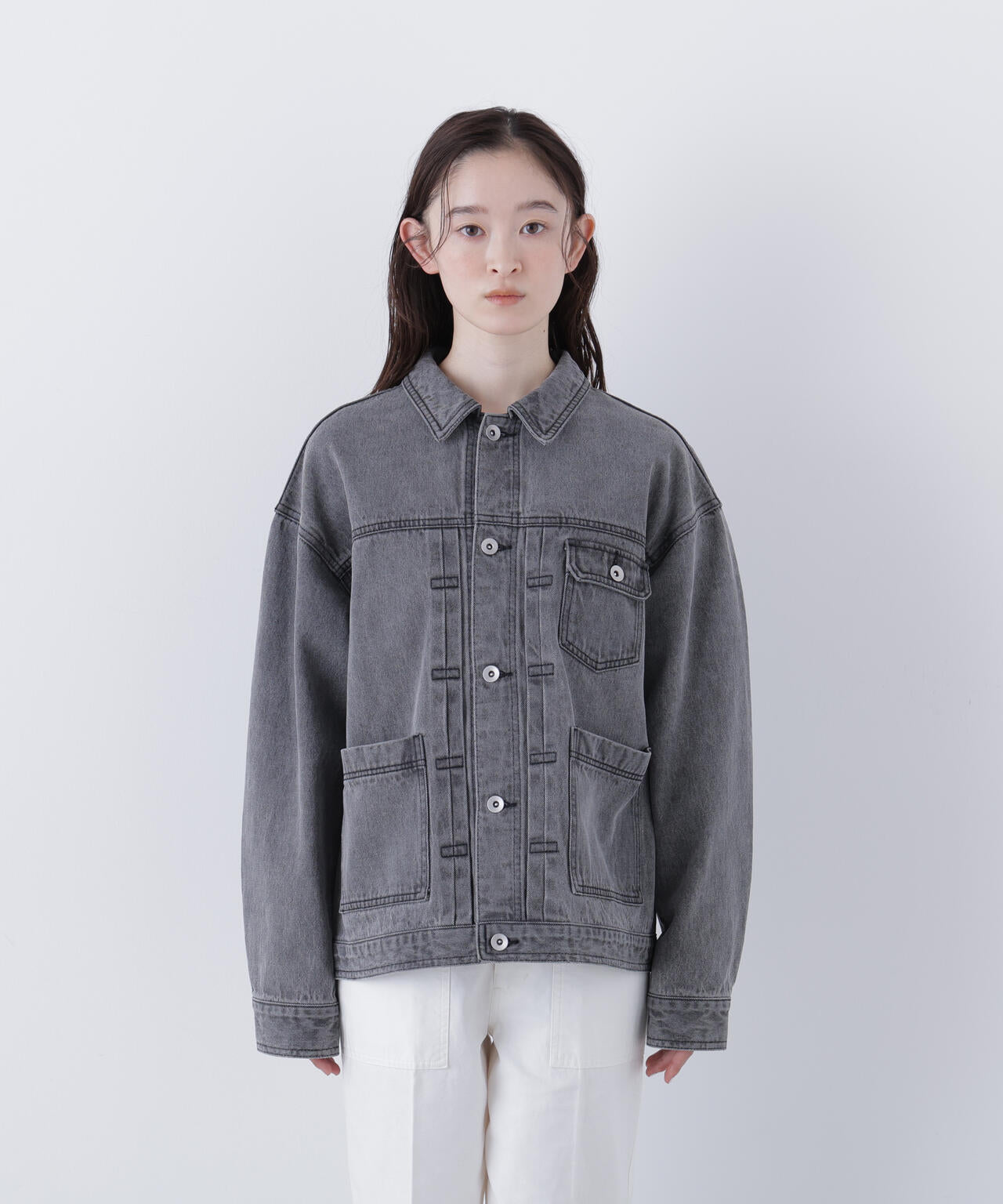 【一部店舗・mix.tokyo 限定カラー：オフホワイト】オーバーデニムブルゾン