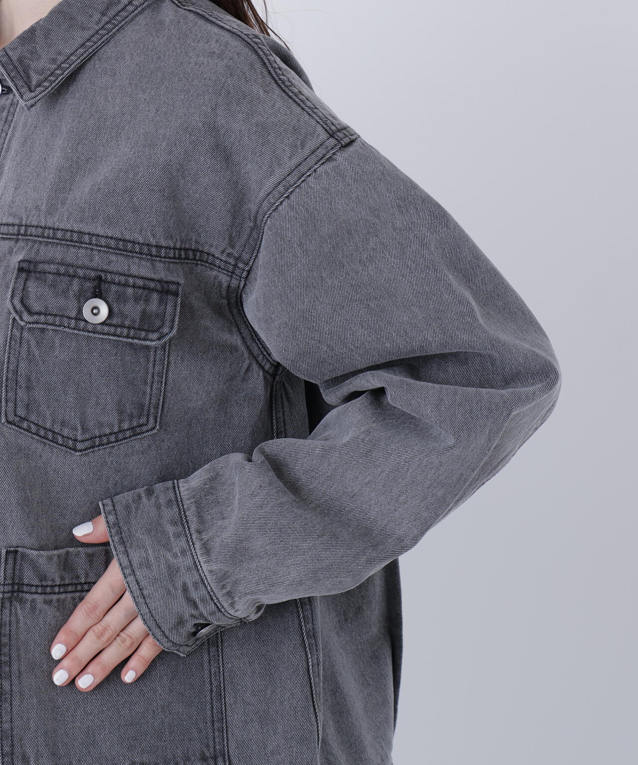 【一部店舗・mix.tokyo 限定カラー：オフホワイト】オーバーデニムブルゾン