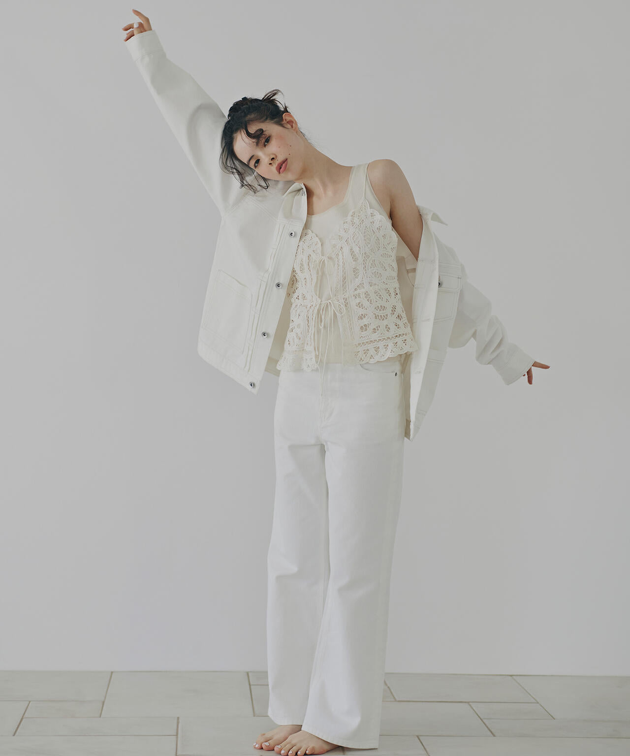 【一部店舗・mix.tokyo 限定カラー：オフホワイト】オーバーデニムブルゾン