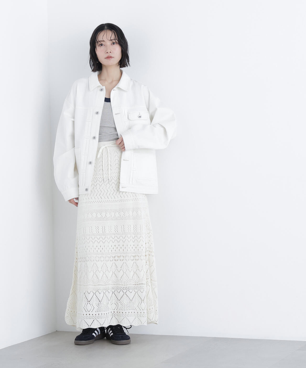 【一部店舗・mix.tokyo 限定カラー：オフホワイト】オーバーデニムブルゾン