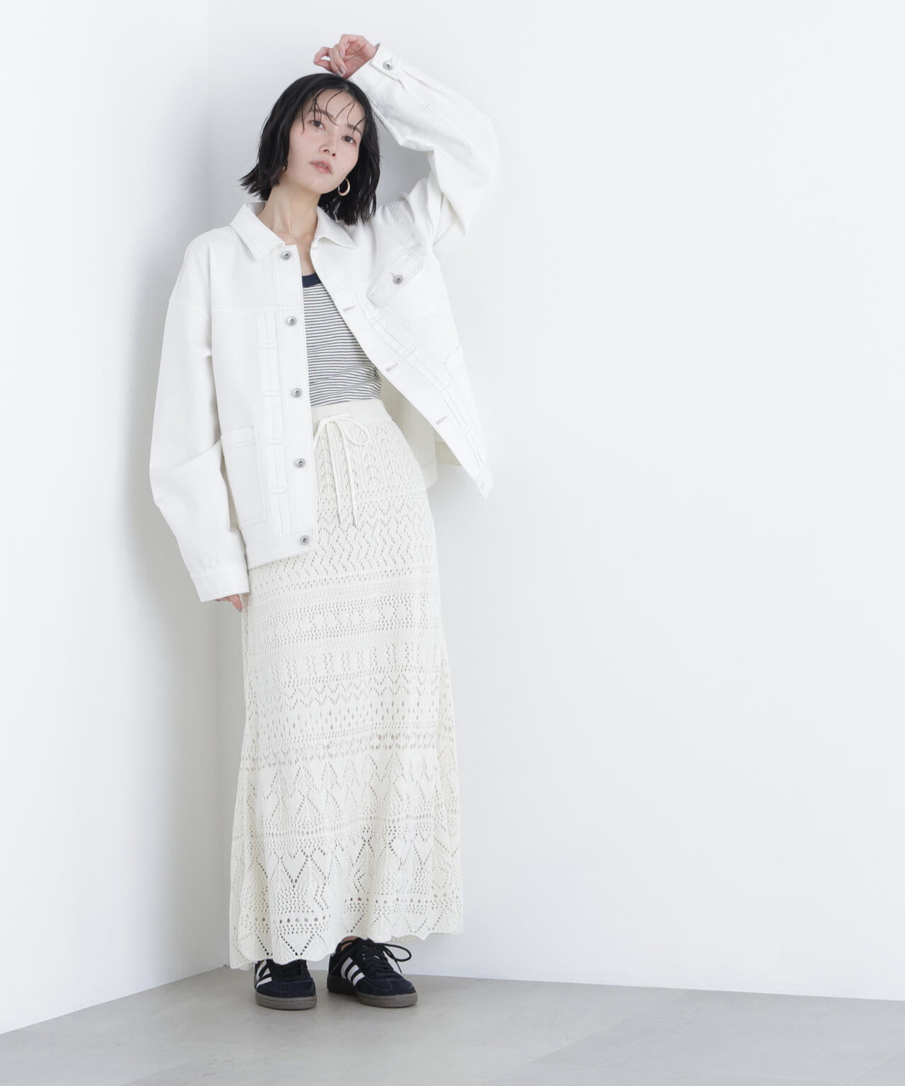 【一部店舗・mix.tokyo 限定カラー：オフホワイト】オーバーデニムブルゾン