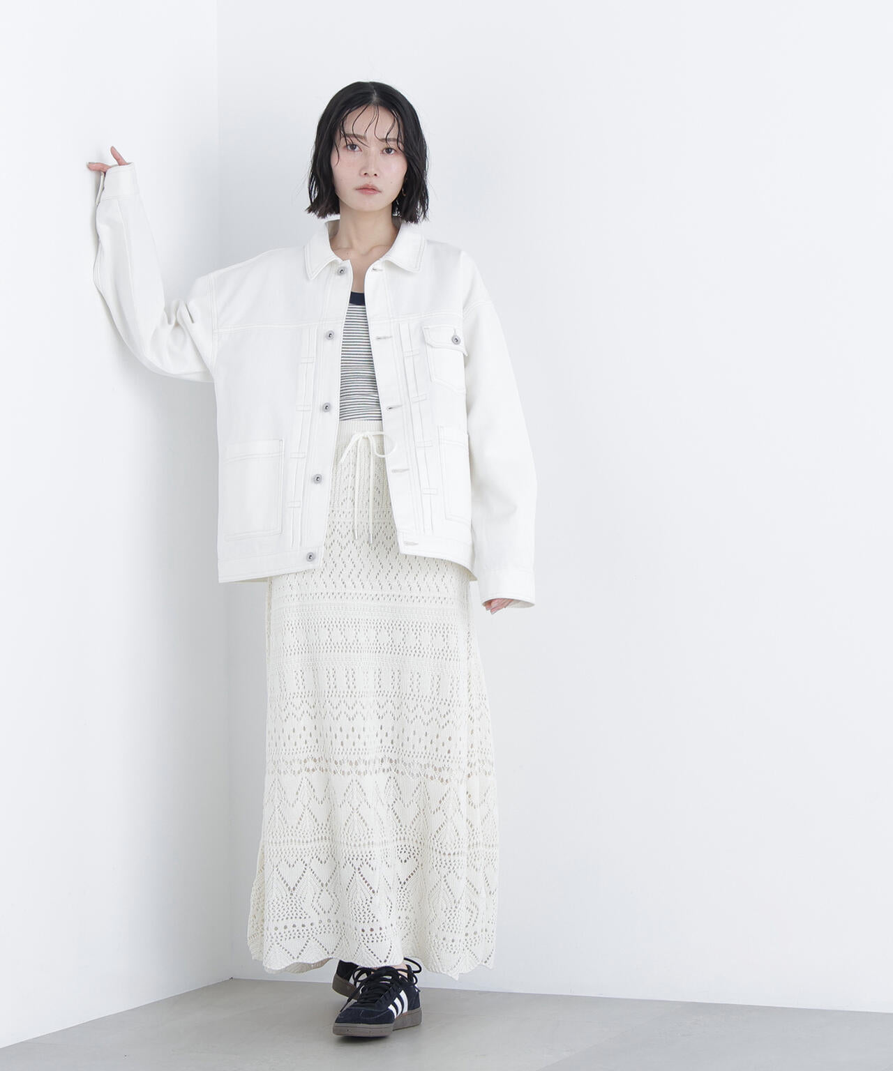 【一部店舗・mix.tokyo 限定カラー：オフホワイト】オーバーデニムブルゾン