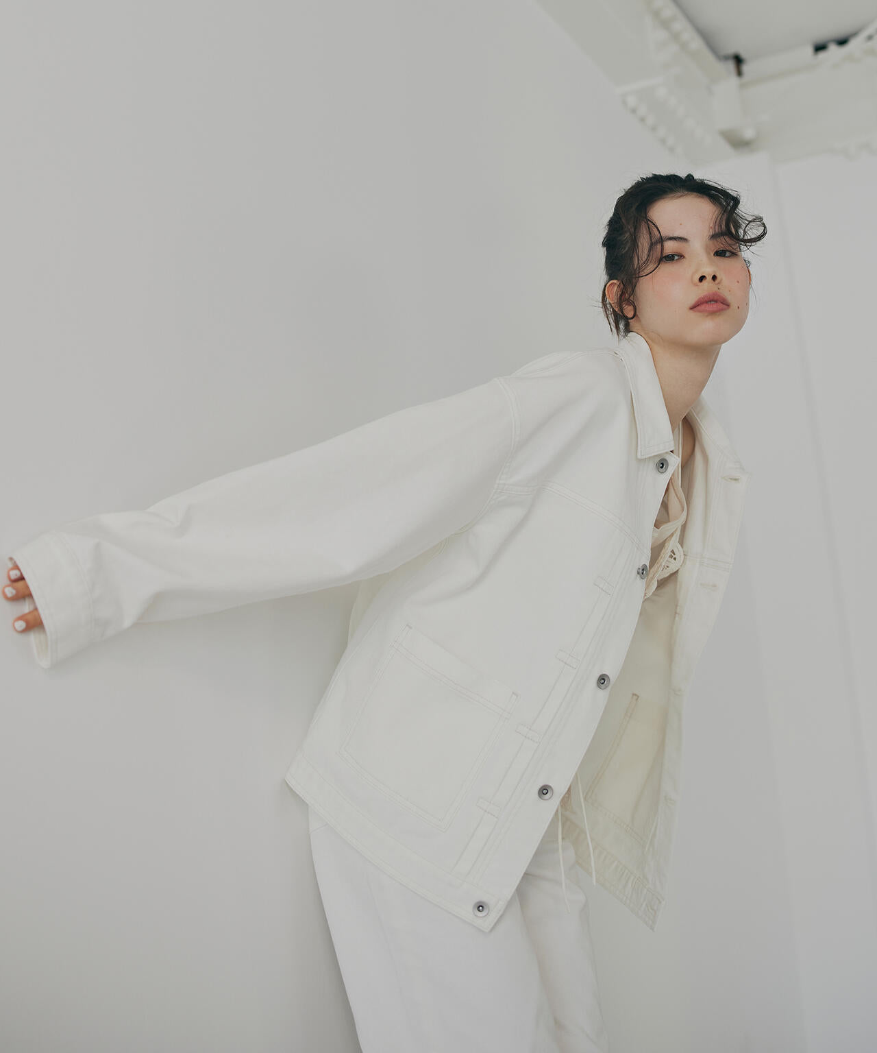 一部店舗・mix.tokyo 限定カラー：オフホワイト】オーバーデニム