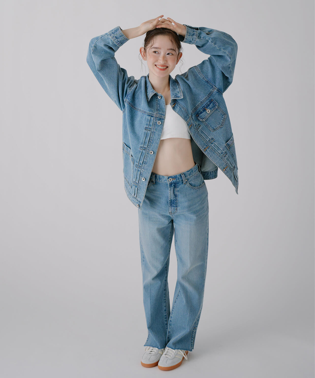 【一部店舗・mix.tokyo 限定カラー：オフホワイト】オーバーデニムブルゾン