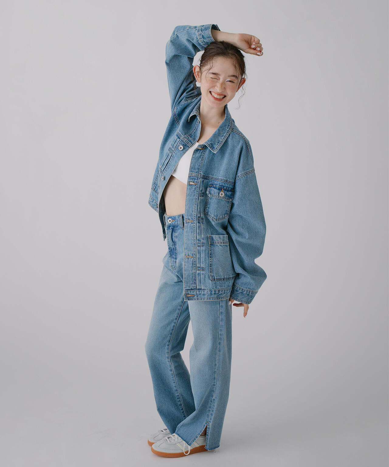 【一部店舗・mix.tokyo 限定カラー：オフホワイト】オーバーデニムブルゾン