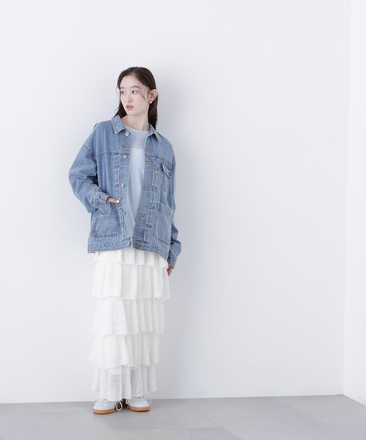 【一部店舗・mix.tokyo 限定カラー：オフホワイト】オーバーデニムブルゾン