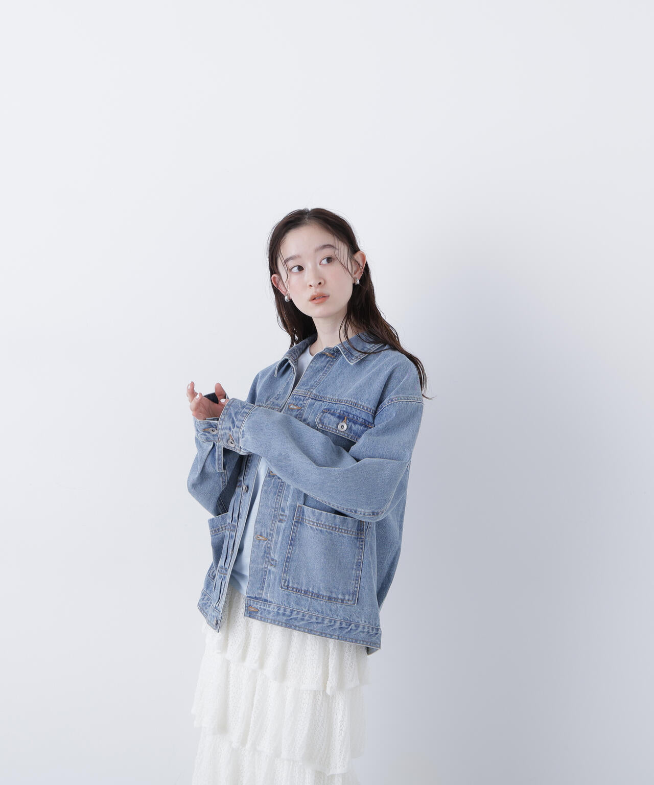 【一部店舗・mix.tokyo 限定カラー：オフホワイト】オーバーデニムブルゾン