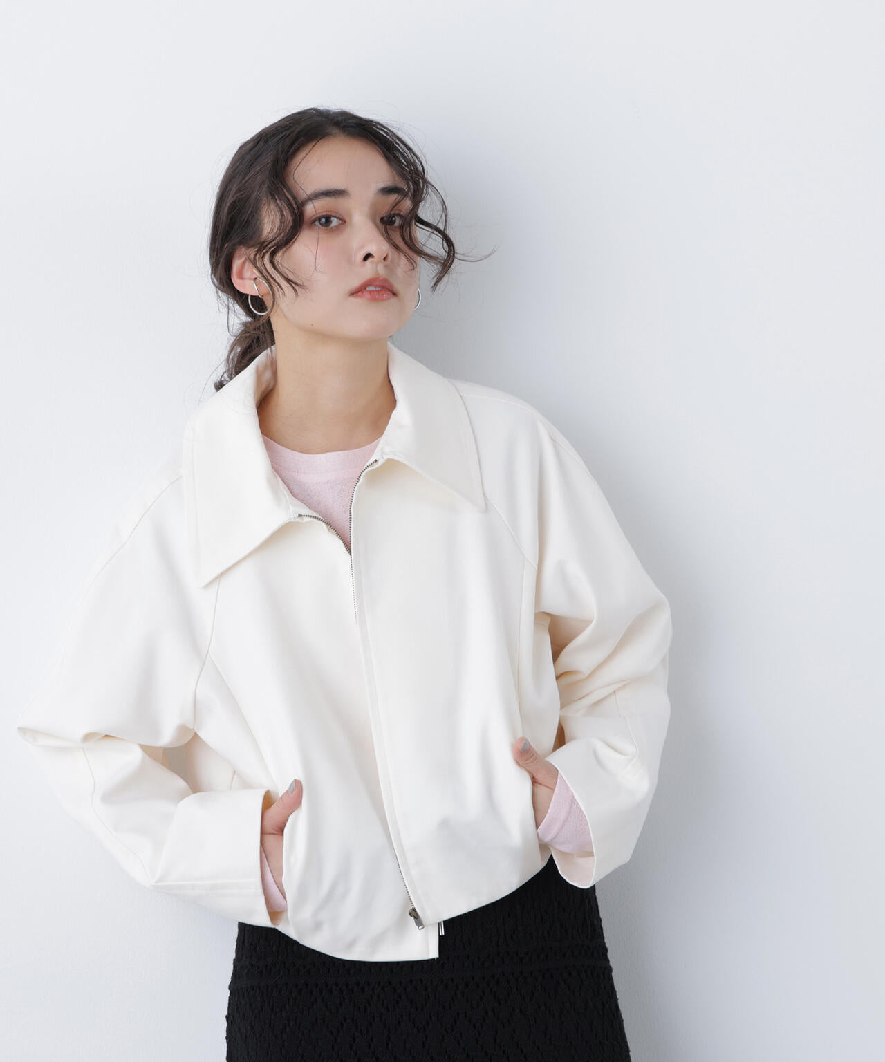 ステンカラーフォルムブルゾン