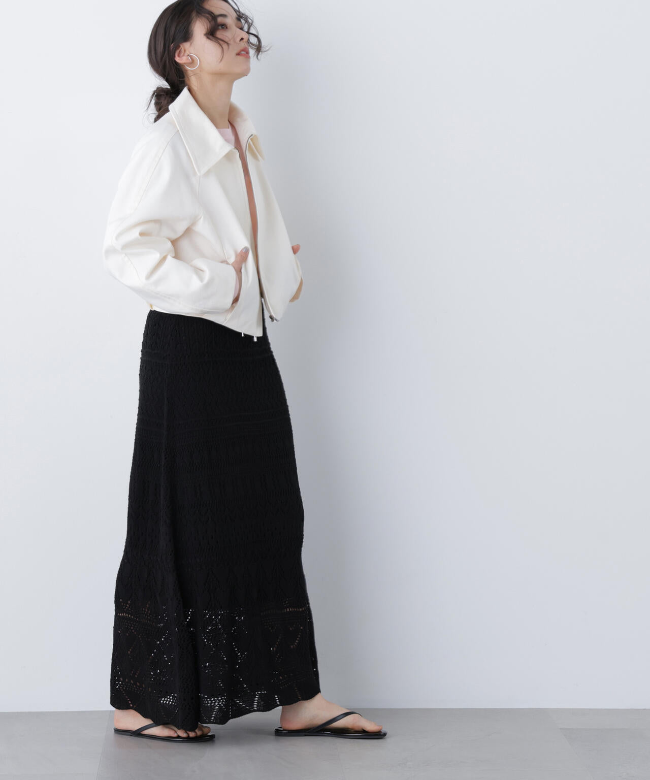 ステンカラーフォルムブルゾン